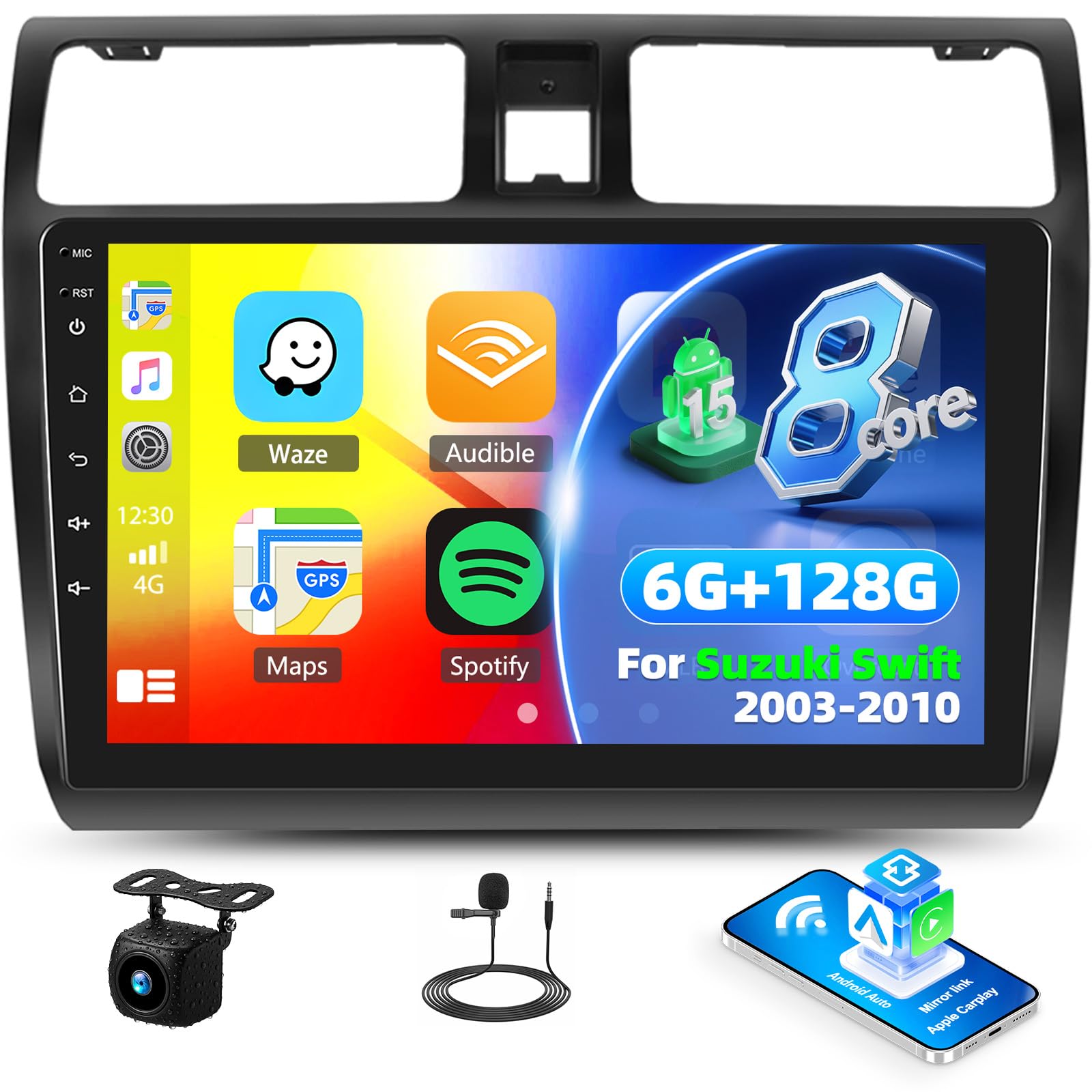 Sixtop Autoradio Android 15 per Suzuki Swift 10.1''