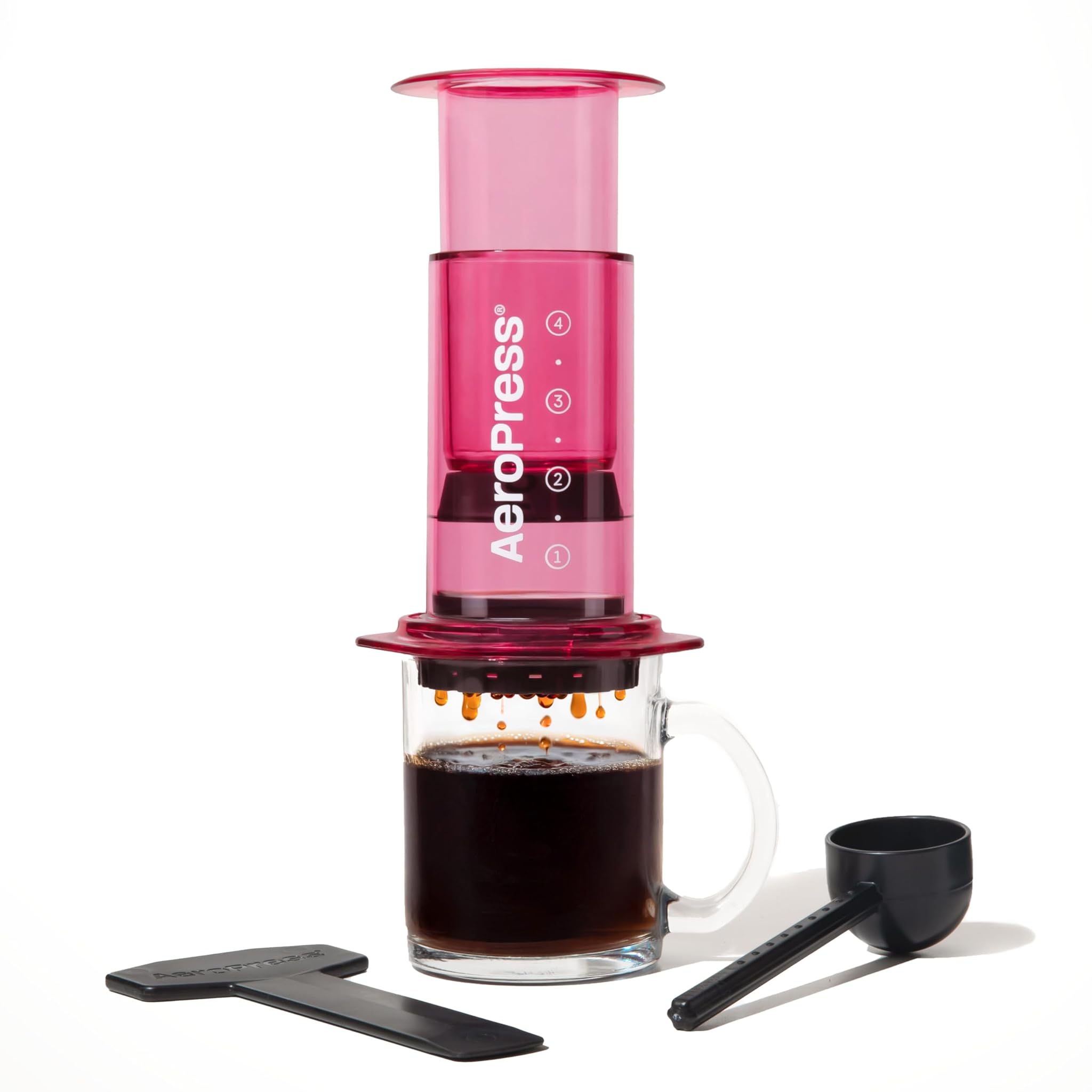 Aeropress Clear Rosa - Caffettiera 3-in-1 Portatile