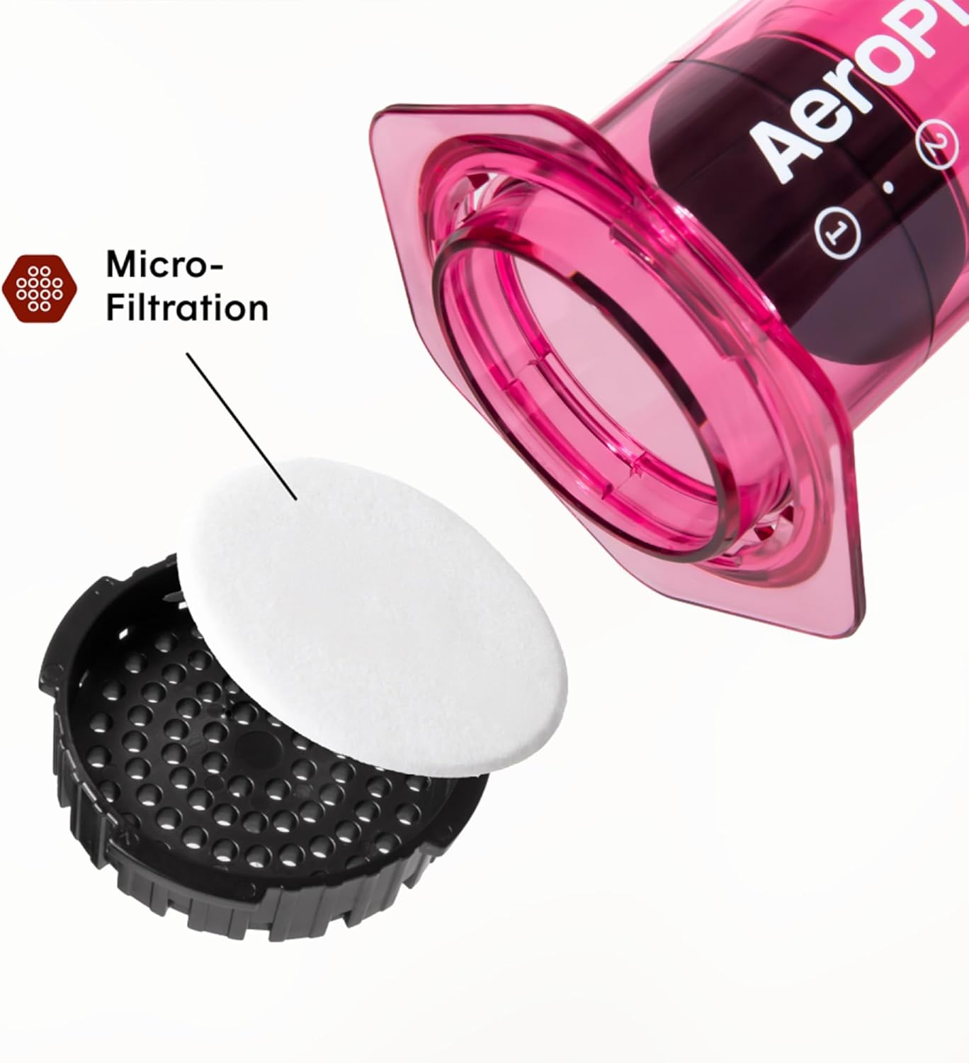 Aeropress Clear Rosa - Caffettiera 3-in-1 Portatile - immagine 3