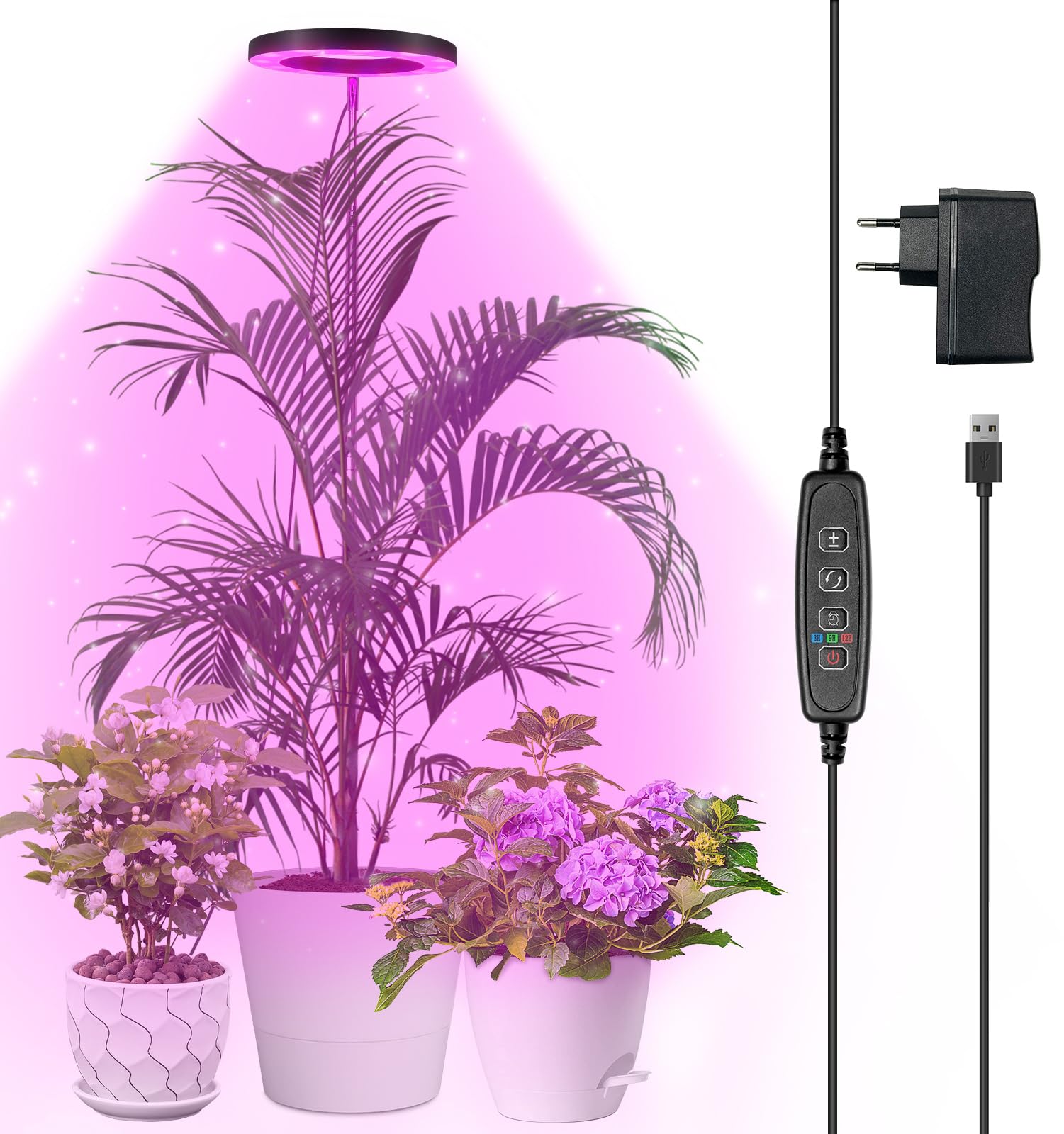 Qoolife Lampada LED Spettro Completo per Piante 147cm