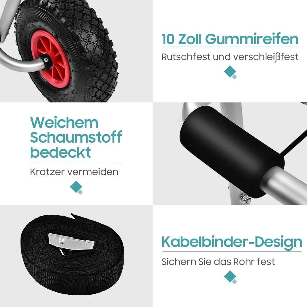 Carrello Kayak Pieghevole in Alluminio 80Kg - immagine 2