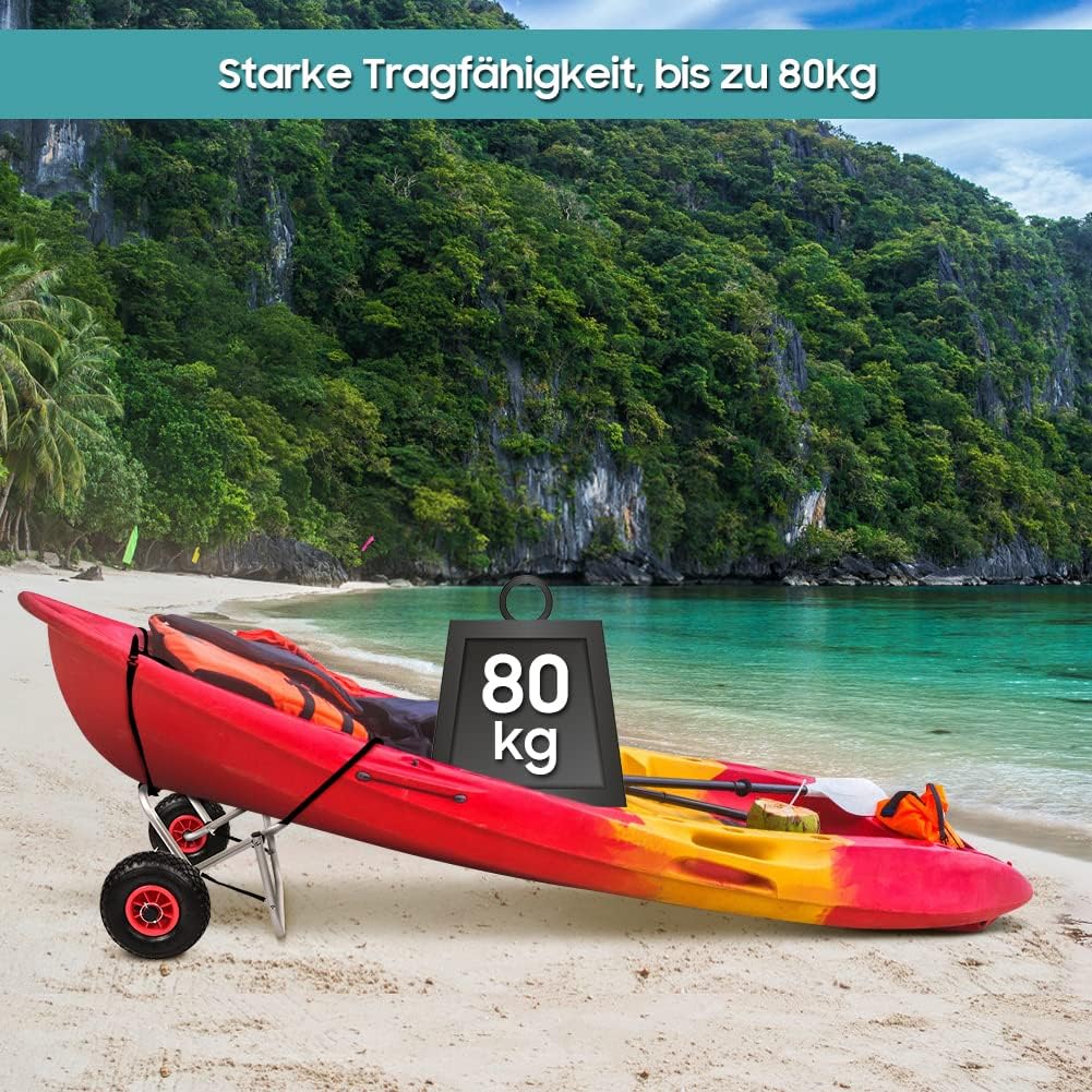 Carrello Kayak Pieghevole in Alluminio 80Kg - immagine 3
