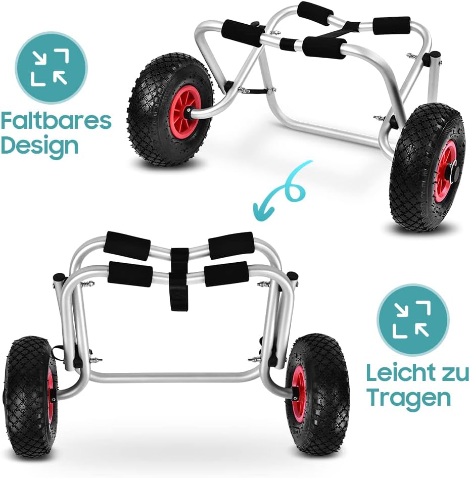 Carrello Kayak Pieghevole in Alluminio 80Kg - immagine 4