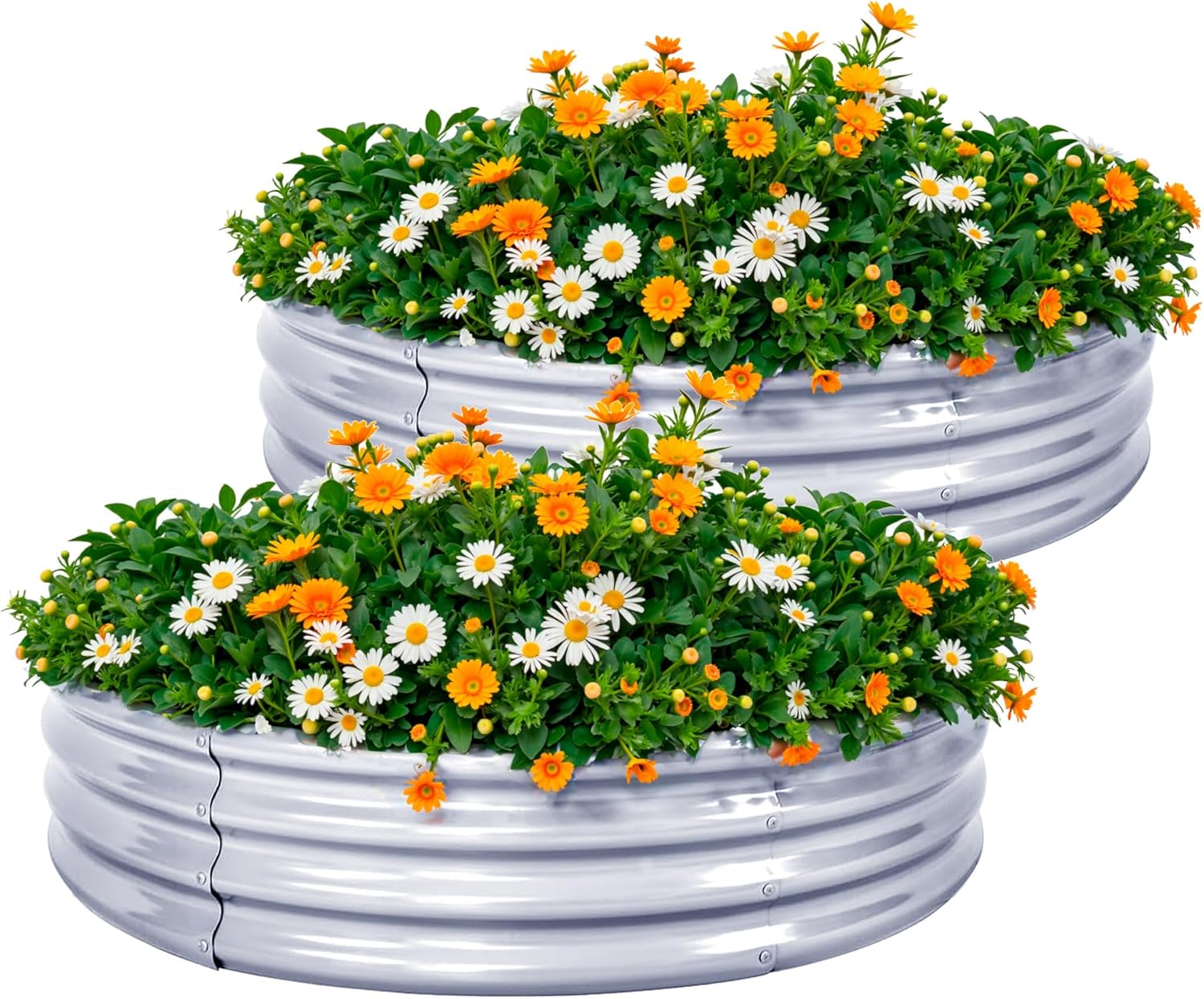 KINI MOX 2 Aiuole Rialzate Rotonde in Metallo Zincato