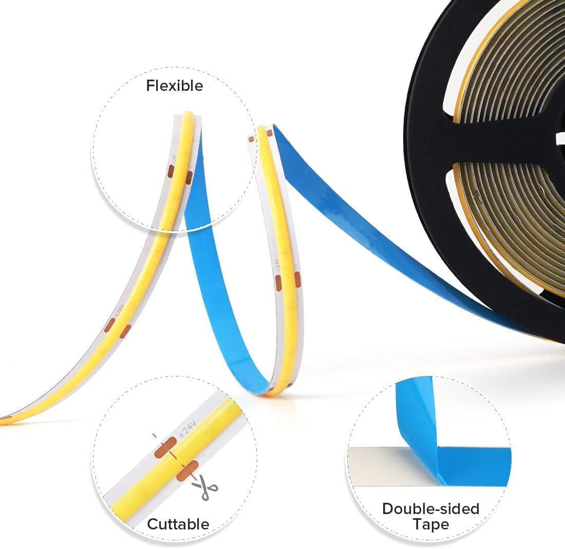 Btf-lighting FCOB COB Striscia LED 5M DC24V Bianco Freddo - immagine 4