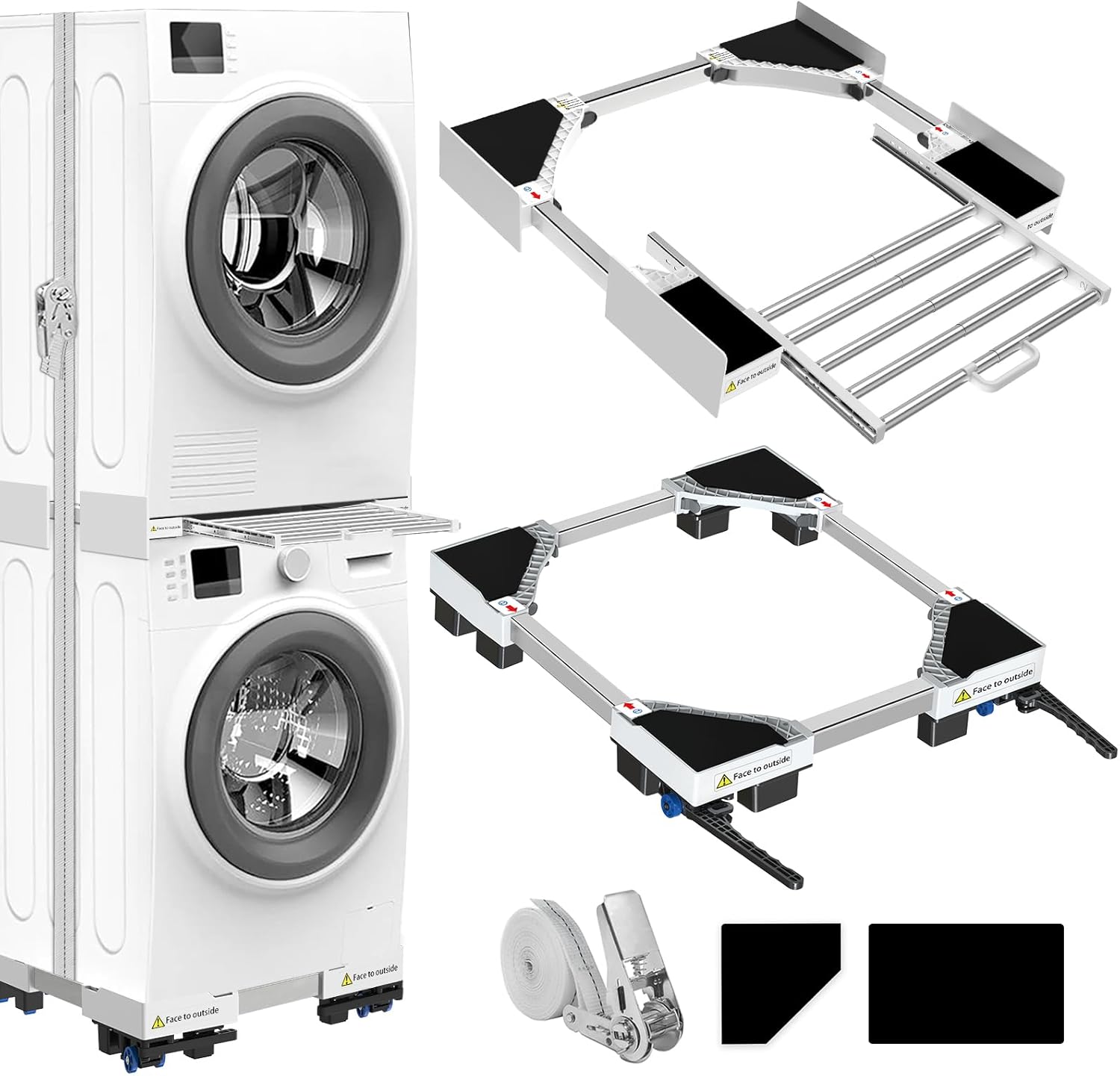 NIUXX Base Mobile Universale per Asciugatrice e Lavatrice - immagine 1