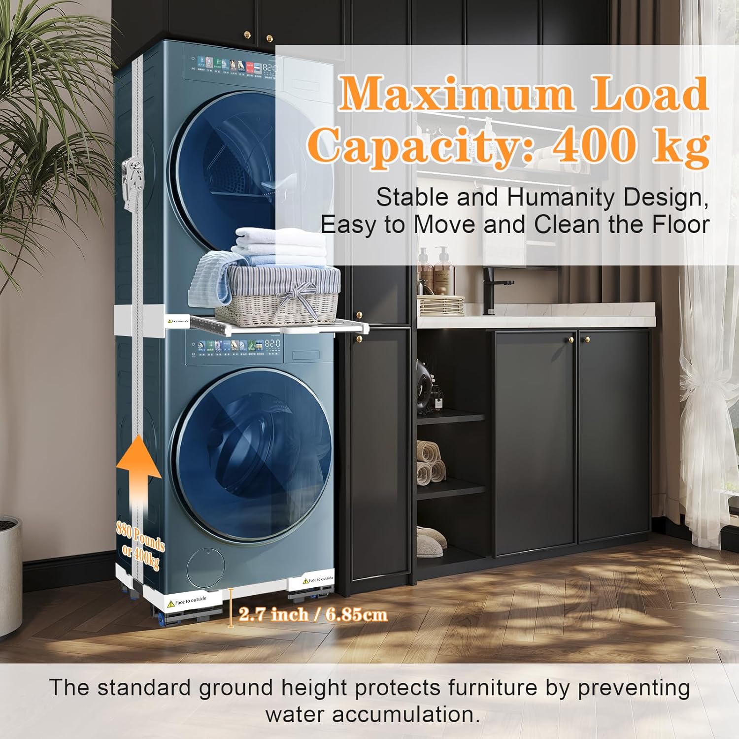 NIUXX Base Mobile Universale per Asciugatrice e Lavatrice - immagine 5