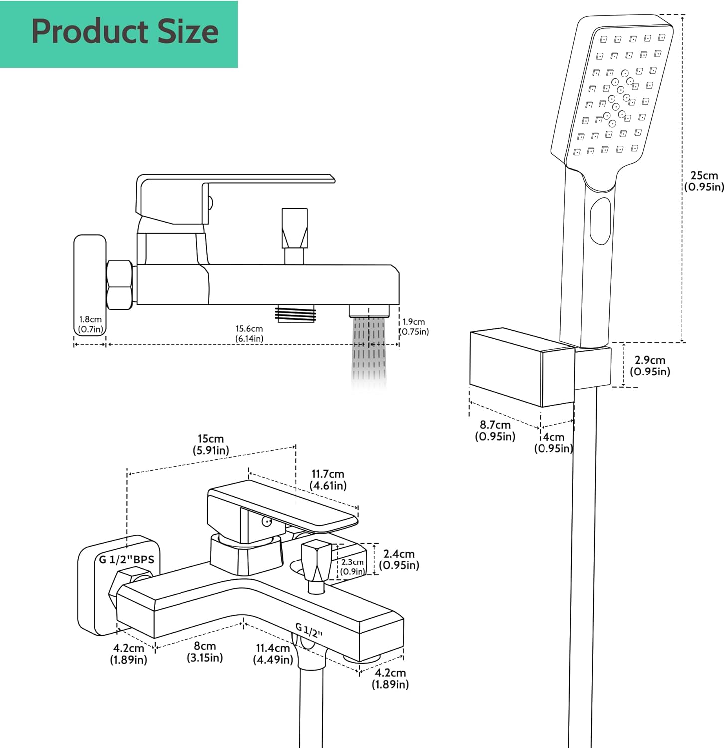 Morado Miscelatore Monocomando Doccia a Parete - immagine 4