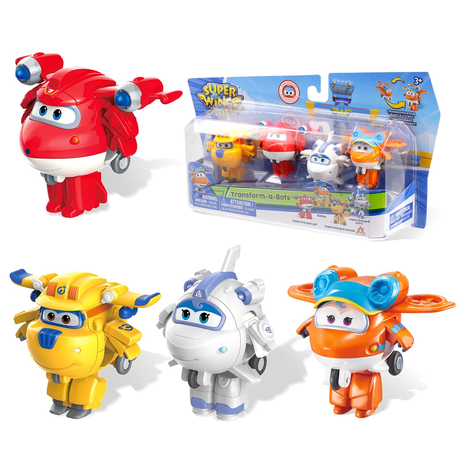 Super Wings 2” Giocattolo Trasformabile 4 Pack