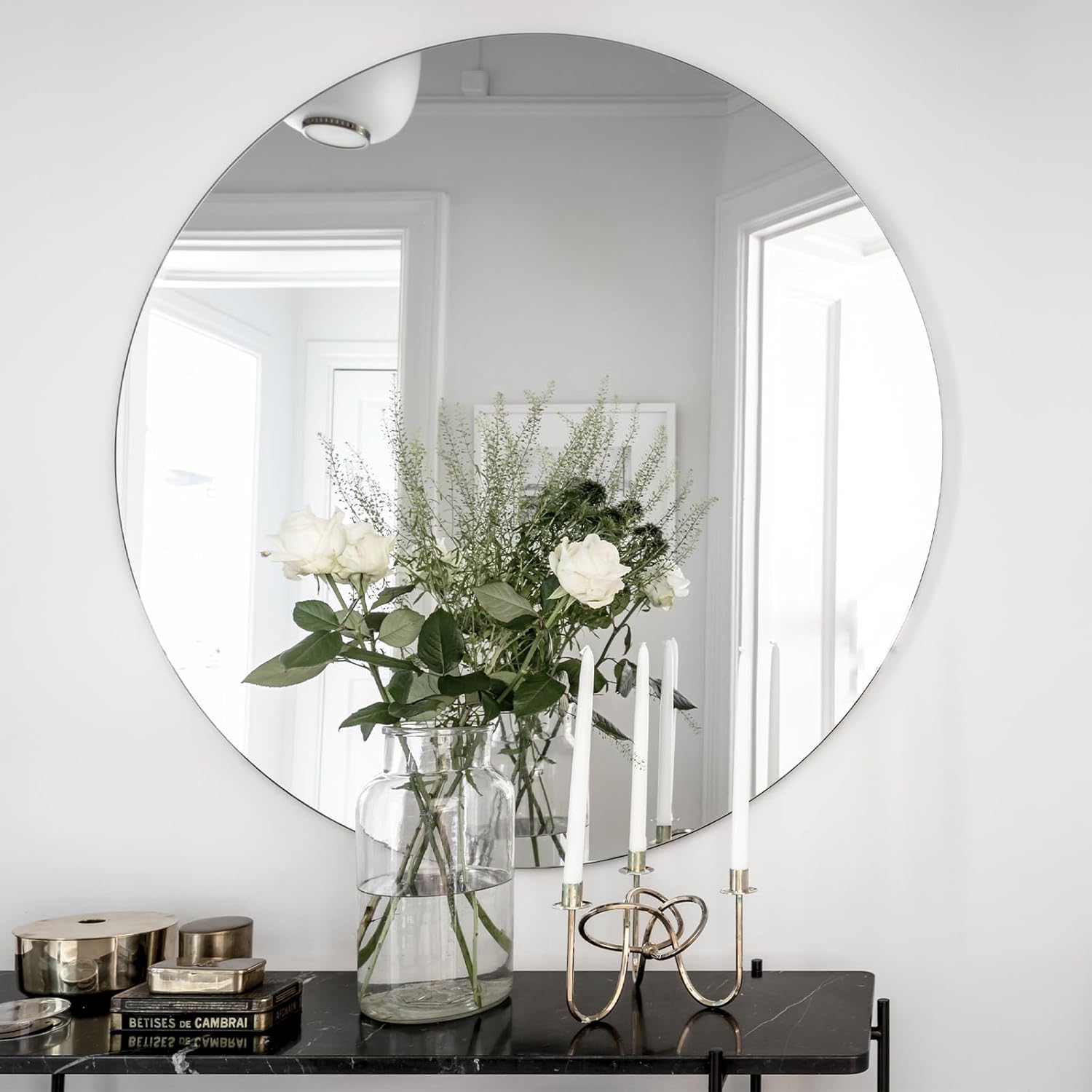 Drerio Specchio Rotondo da Parete Adesivo 50x50cm - immagine 3