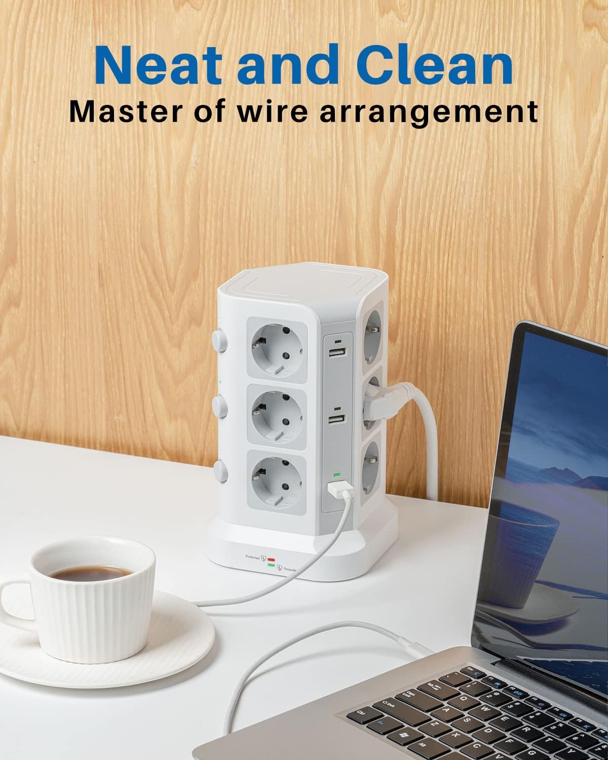 Koosla Multipresa Verticale 4000W con 12 Prese e 6 USB-A - immagine 5