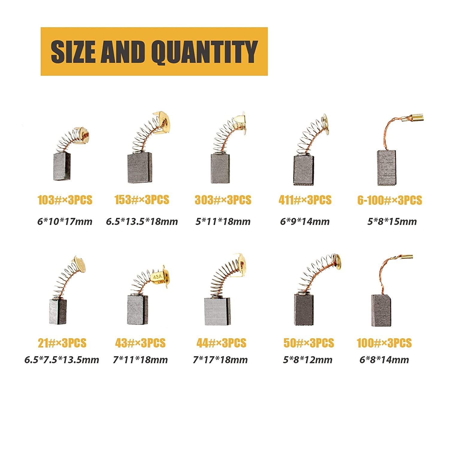 Runcci-yun 30Pezzi Spazzole di Carbone per Utensili - immagine 2