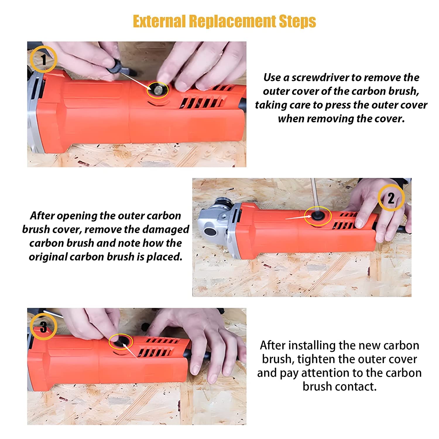 Runcci-yun 30Pezzi Spazzole di Carbone per Utensili - immagine 3