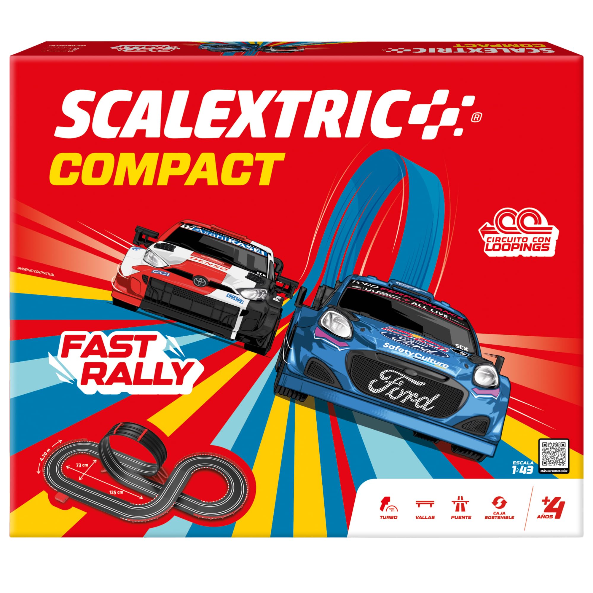 Scalextric - Circuito Compact Fast Rally con 2 Auto
