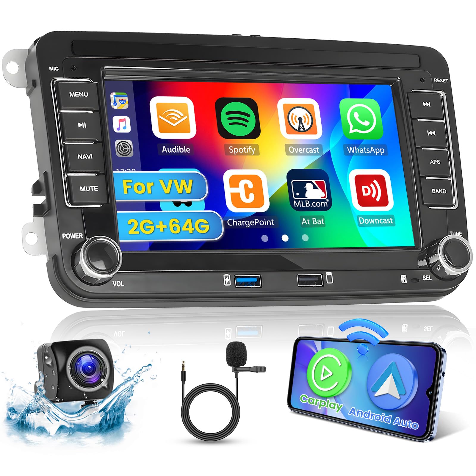 Hikity Android 13 Autoradio 7" per VW Golf 5 6 Passat B6