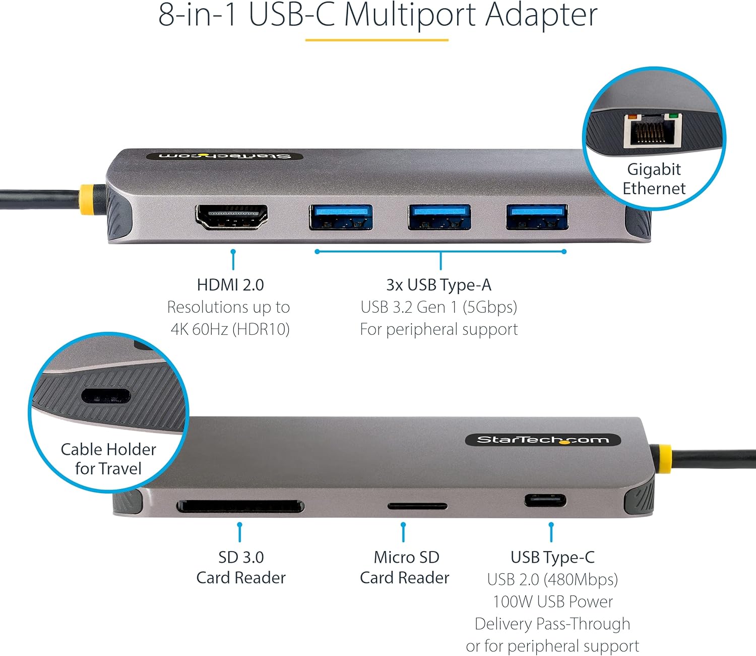 Startech.com Adattatore Multiporta USB-C HDMI 4K 60Hz - immagine 4
