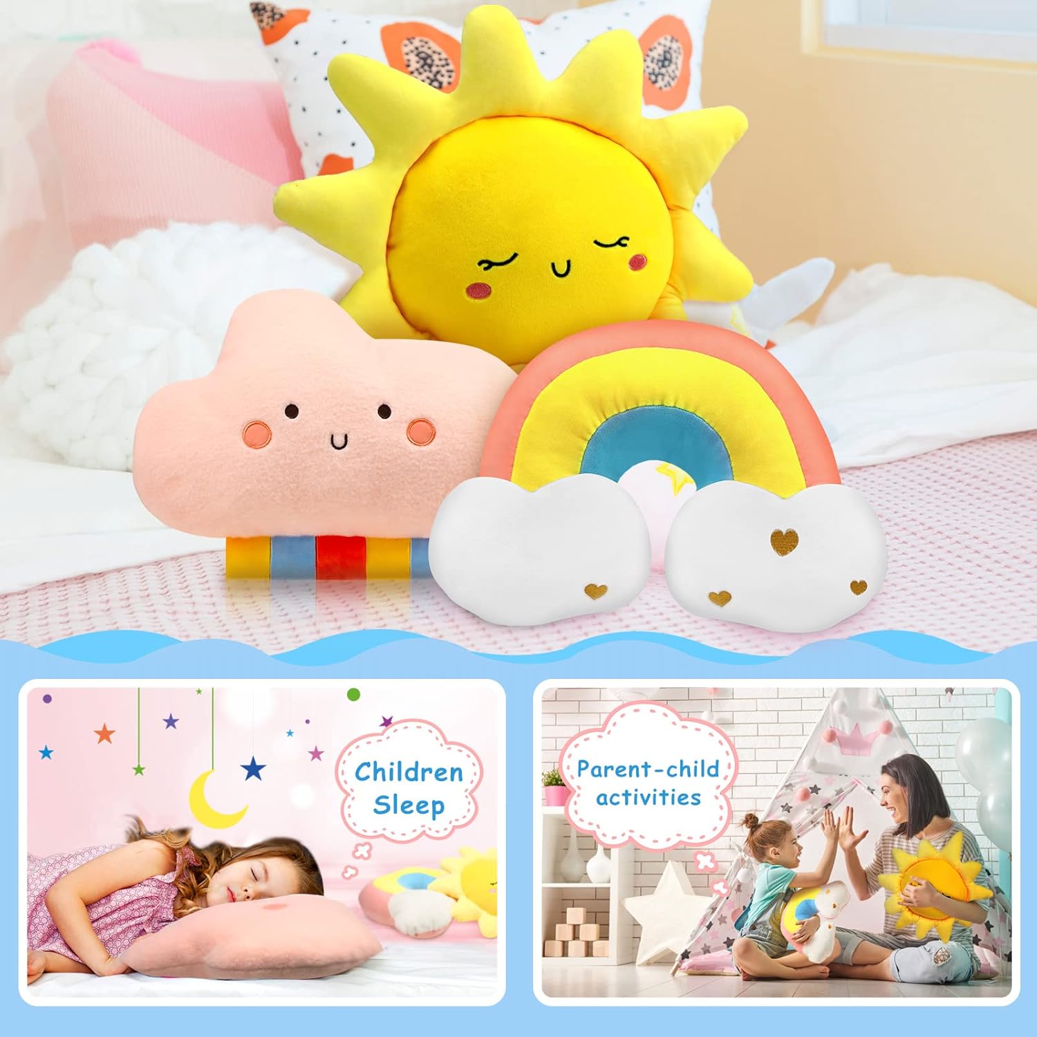 Queekay Cuscini Decorativi per Bambini 3 Forme - immagine 4