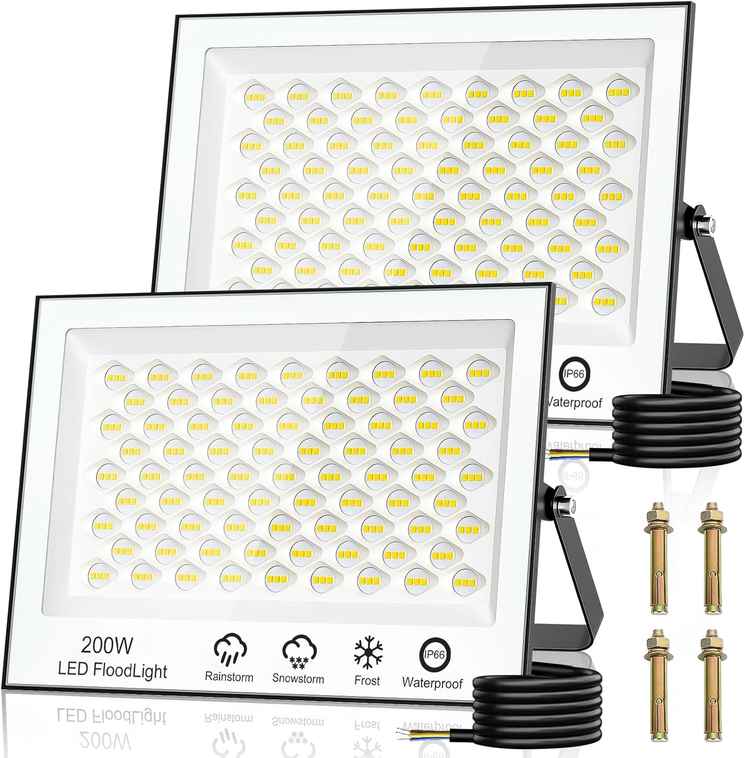 Faretto LED da Esterno 200W 2 Pezzi - 20000LM - immagine 1
