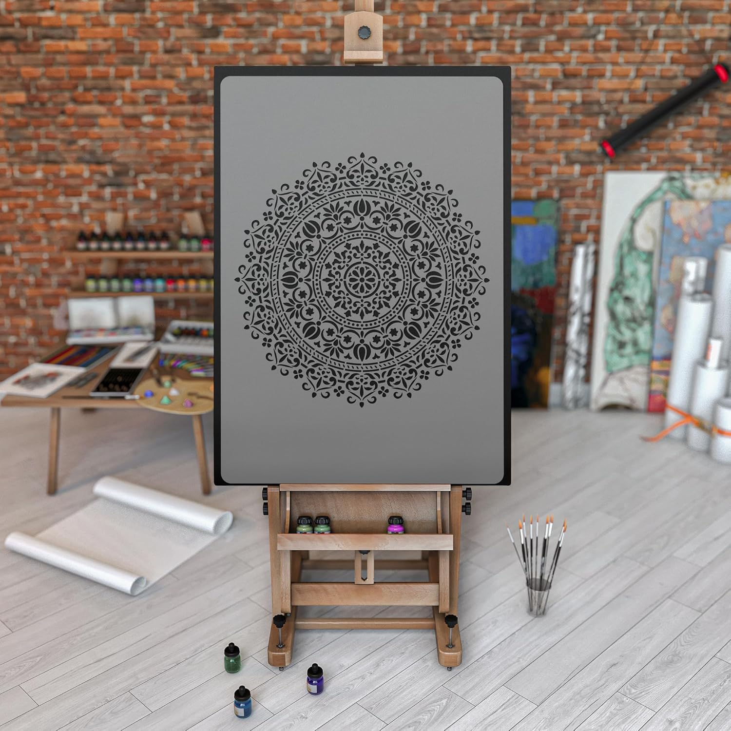 Nakleo Stencil Mandala XXL Diametro 227cm per Pittura - immagine 2