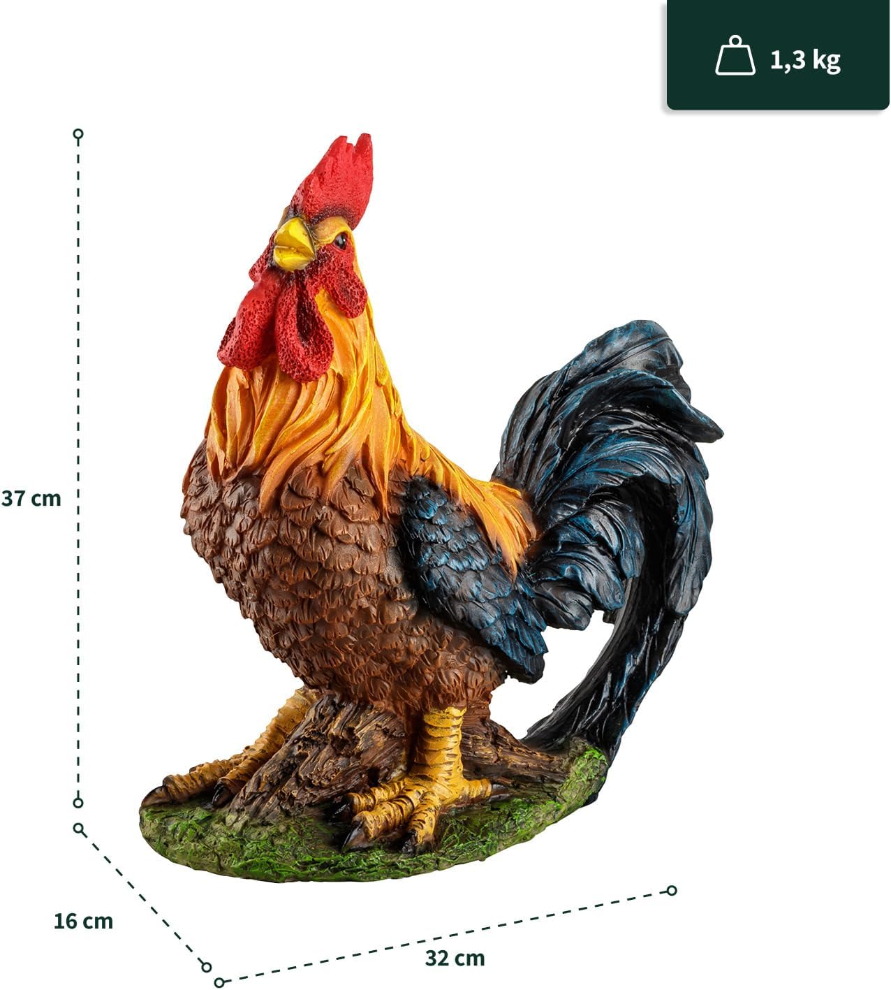 VERDOBA Statuetta Giardino Pollo in Resina Dipinta - immagine 2