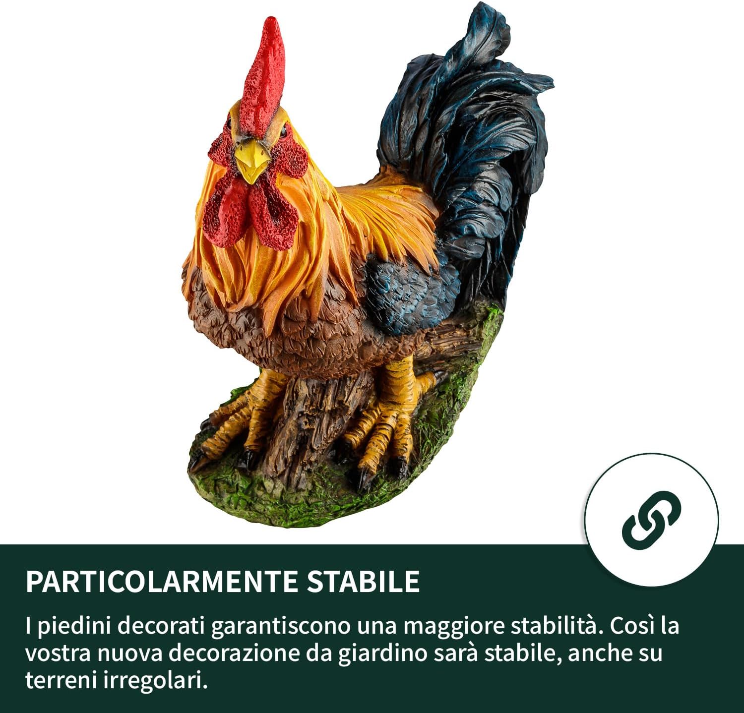 VERDOBA Statuetta Giardino Pollo in Resina Dipinta - immagine 5