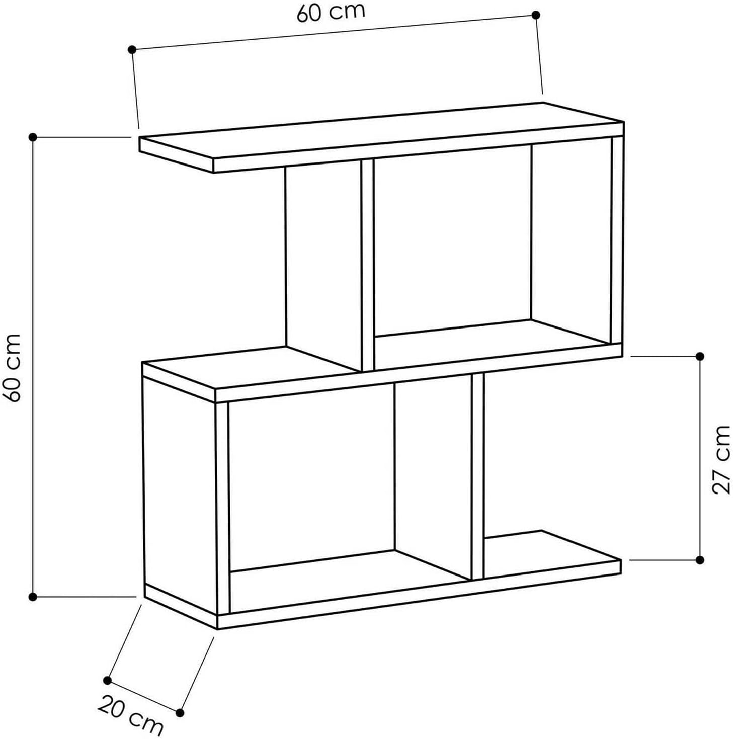 Dmora Tavolino da Salotto Polyh 60x20h60 cm, Antracite - immagine 2