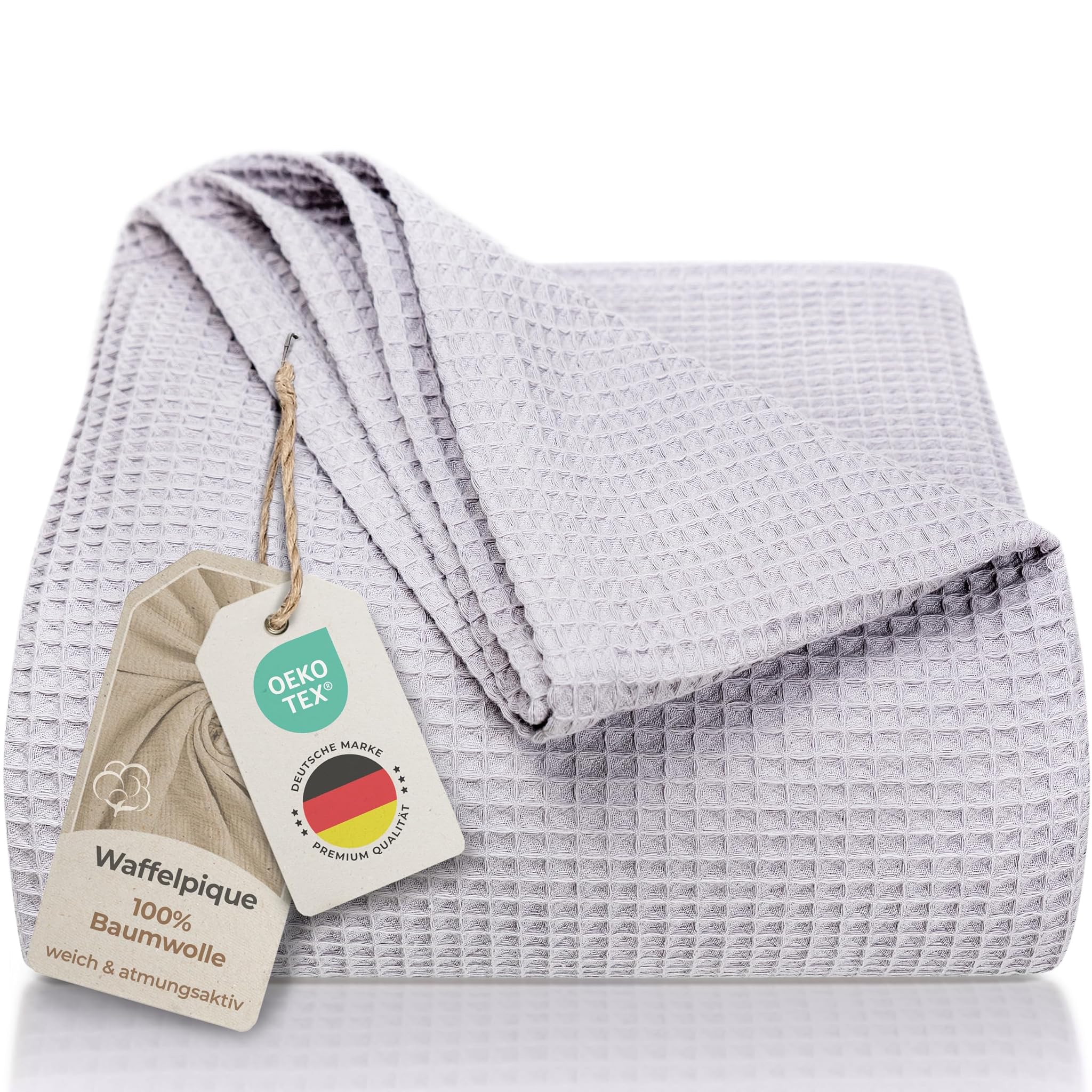 Copriletto Waffle Pique 180 x 220 cm Grigio