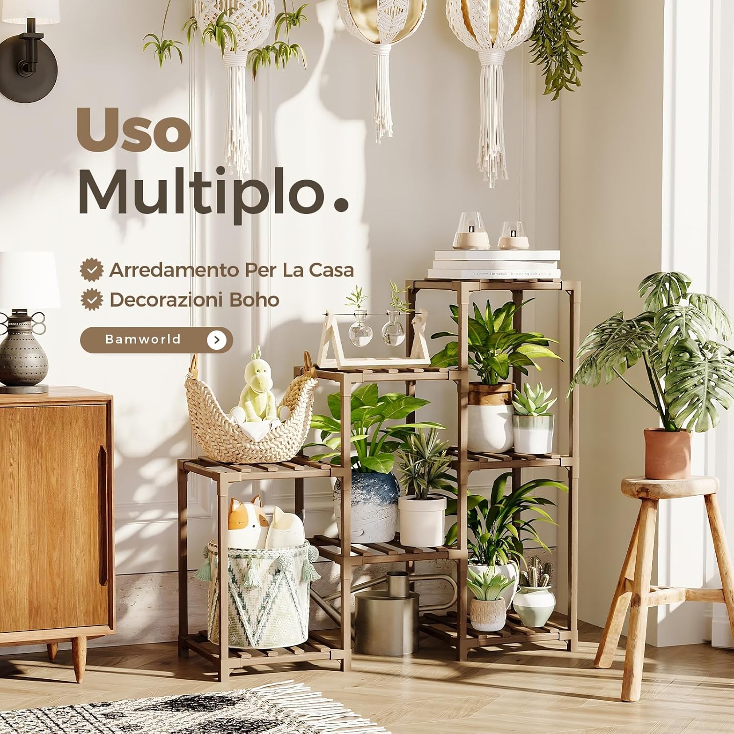 Bamworld Porta Piante da Interno/Esterno in Legno - immagine 2