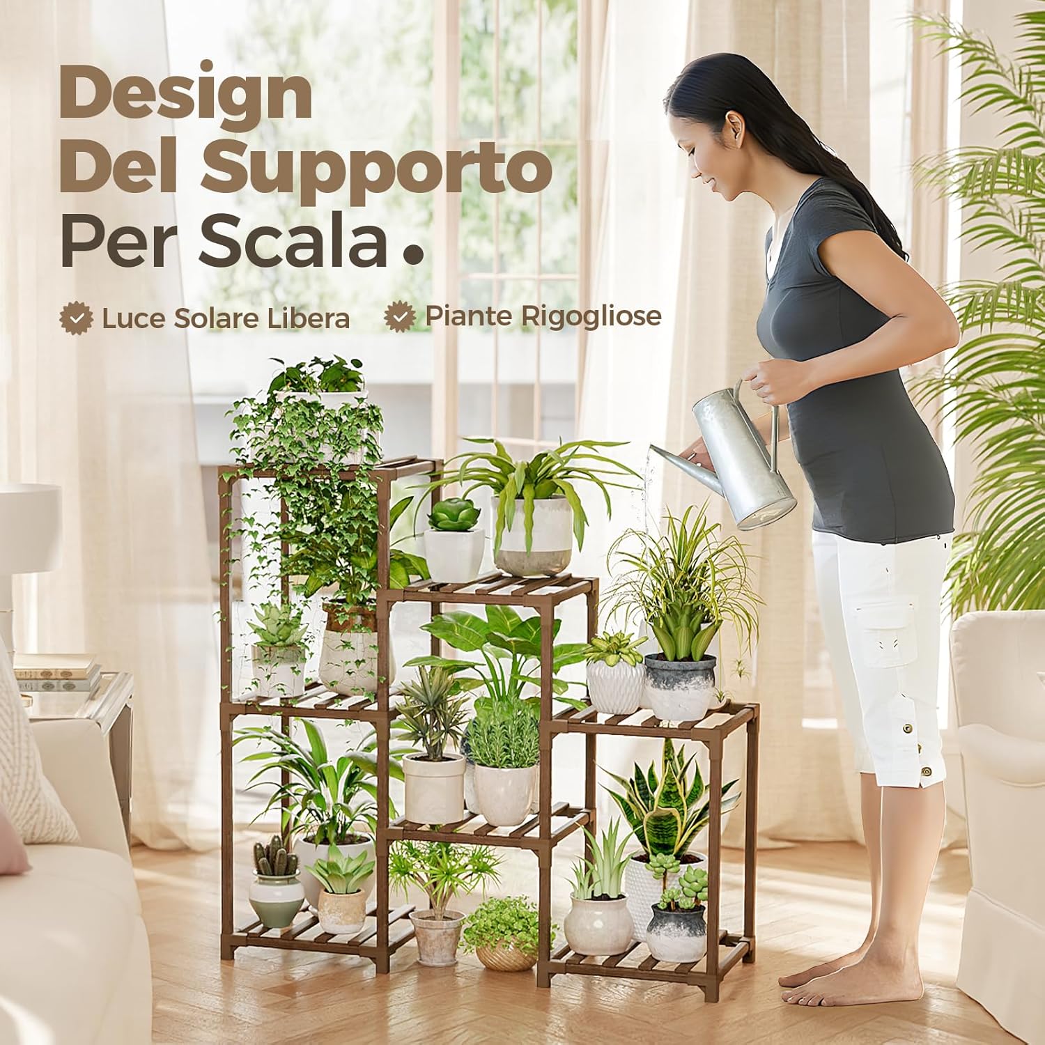 Bamworld Porta Piante da Interno/Esterno in Legno - immagine 5