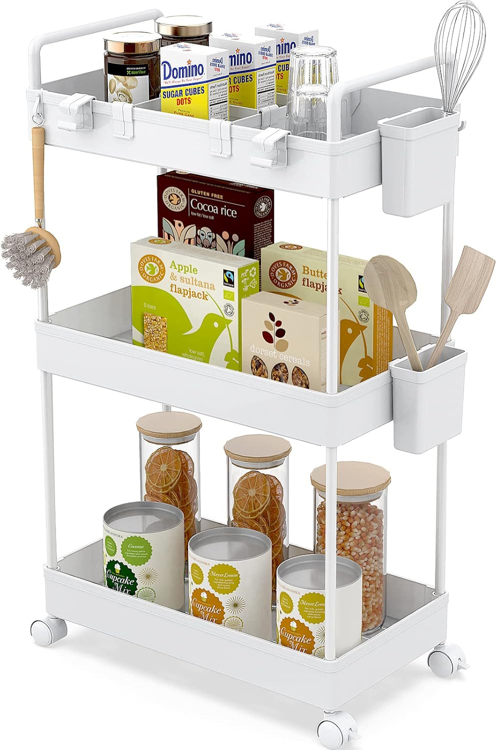 Ronlap Carrello Portaoggetti Sottile a 3 Livelli, Bianco