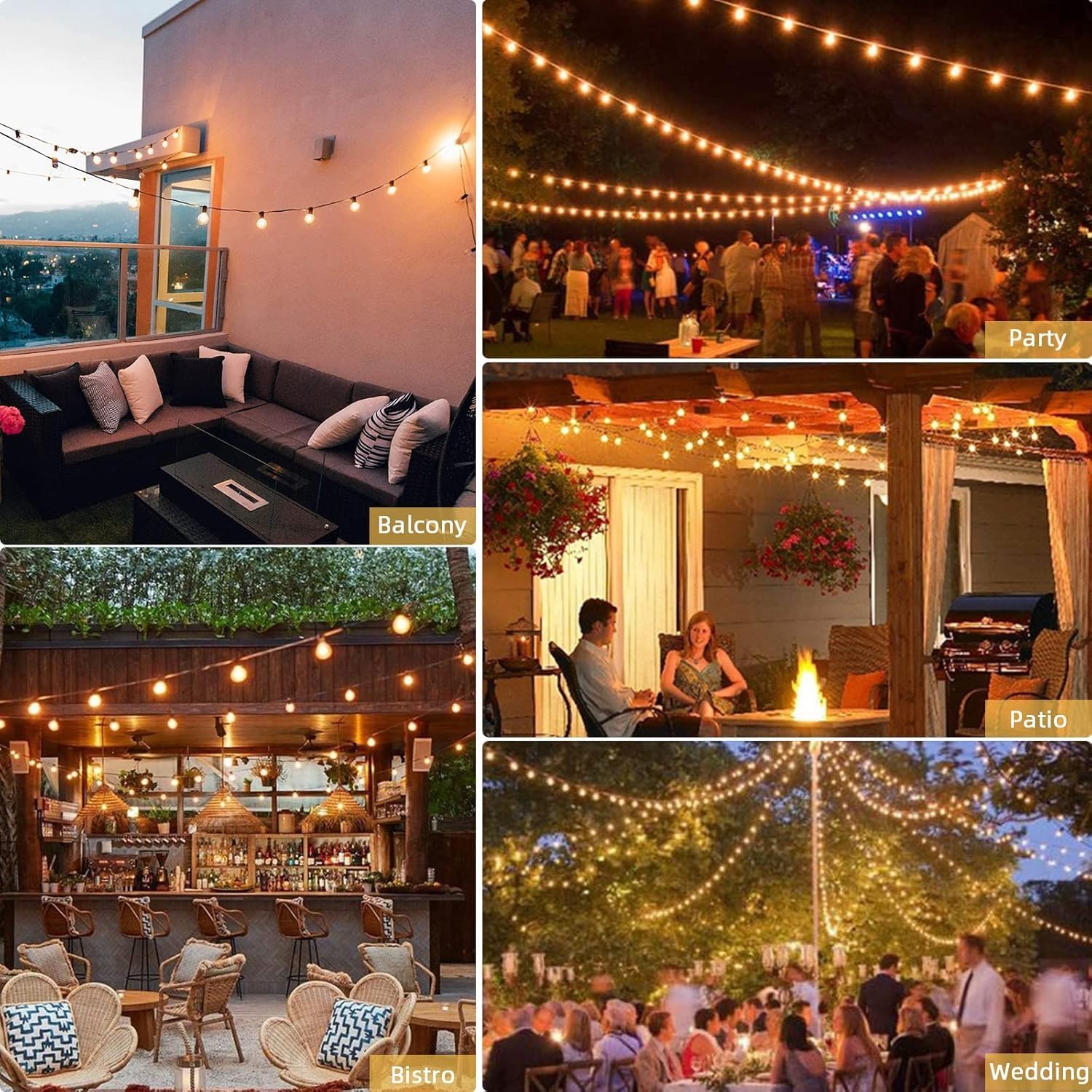 Bomcosy Catena Luminosa Esterno 2x15M, Infrangibile - immagine 6