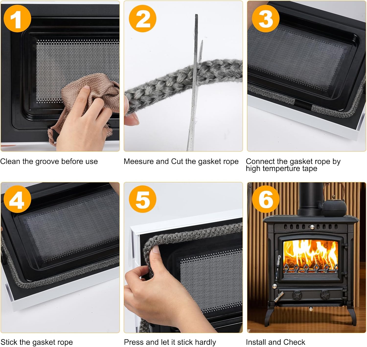 Flintronic Guarnizione per Porta Stufa Ignifuga - immagine 5