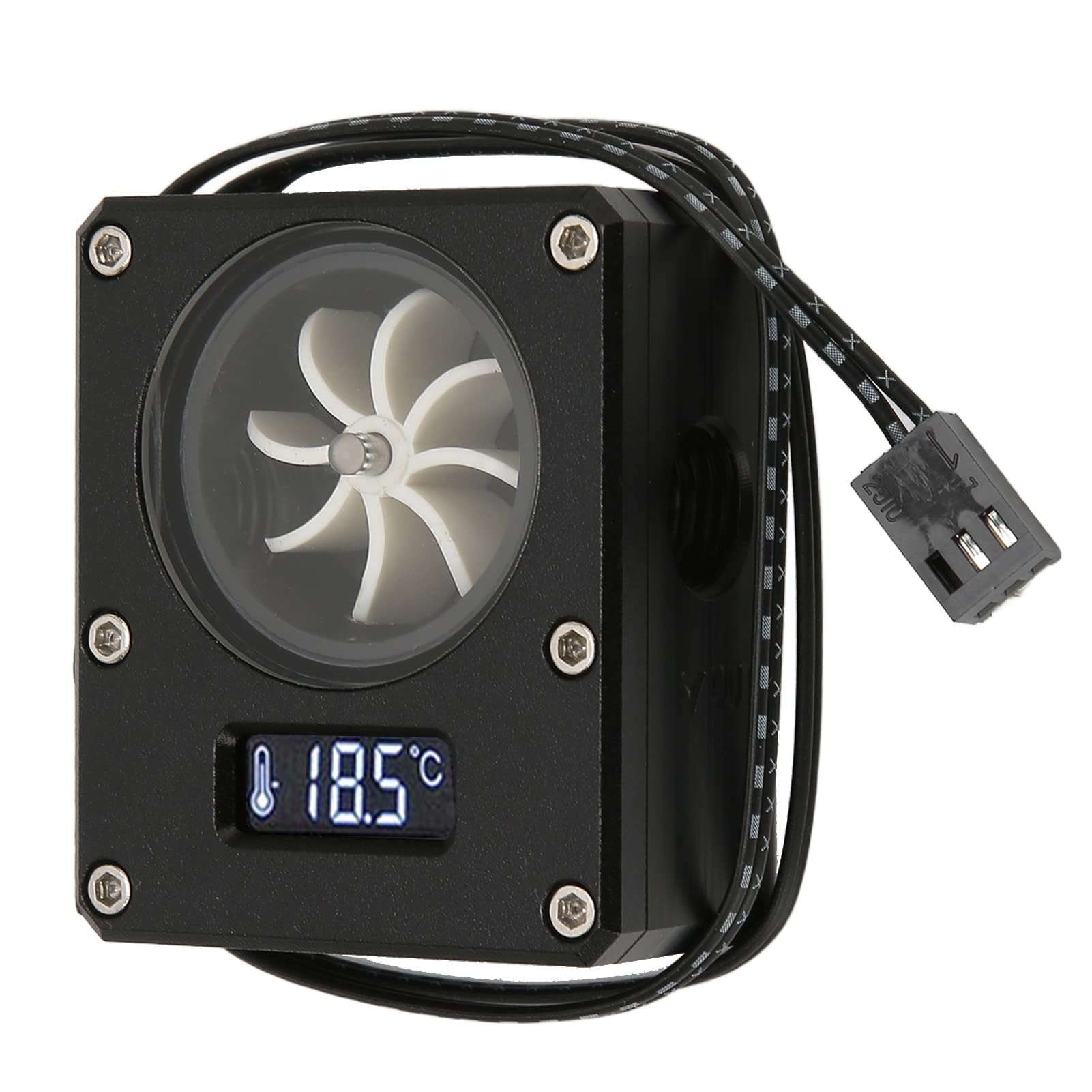 Indicatore di Flusso Acqua 8 Giranti 3 Pin per PC, Nero