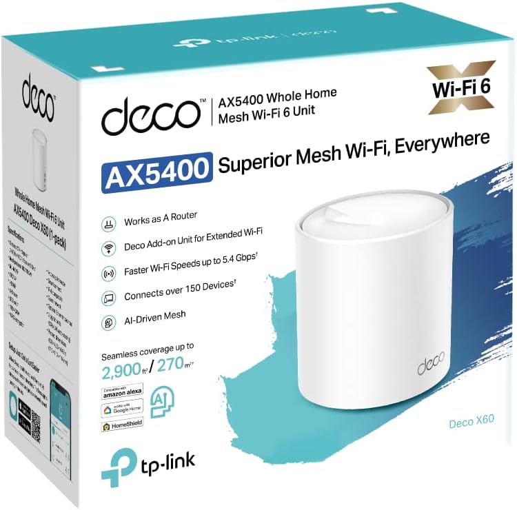 Tp-link Deco X60 (1-pack) - Router Mesh Wi-Fi 6 AX5400Mbps - immagine 3
