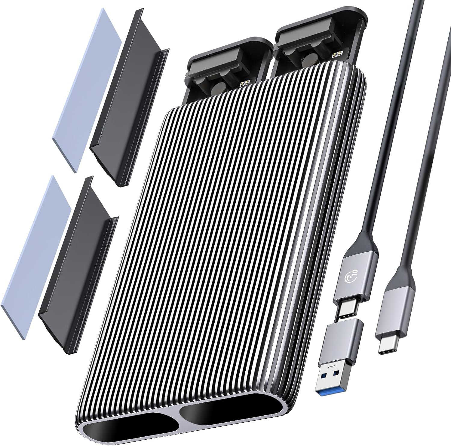 Orico Case SSD M.2 NVMe SATA Dual-Bay USB-C - immagine 1