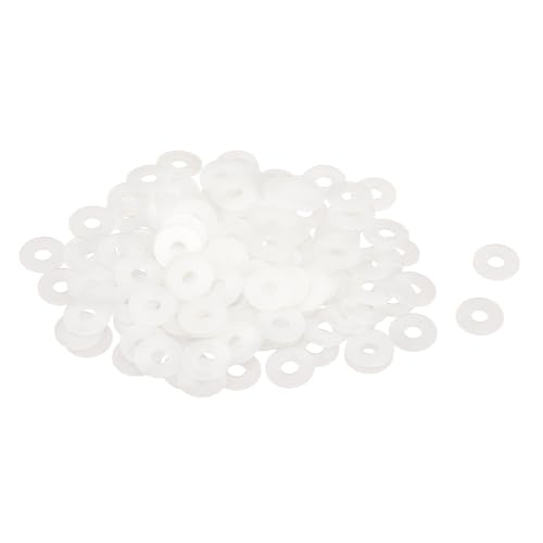 QUARKZMAN 120Pz Rondella Piatta in Nylon M5 5mm ID 15mm OD 1mm Spessore Guarnizioni Idrauliche Kit Piatte Guarnizione in Plastica Fissaggio Guarnizione Anello di Tenuta, Bianco