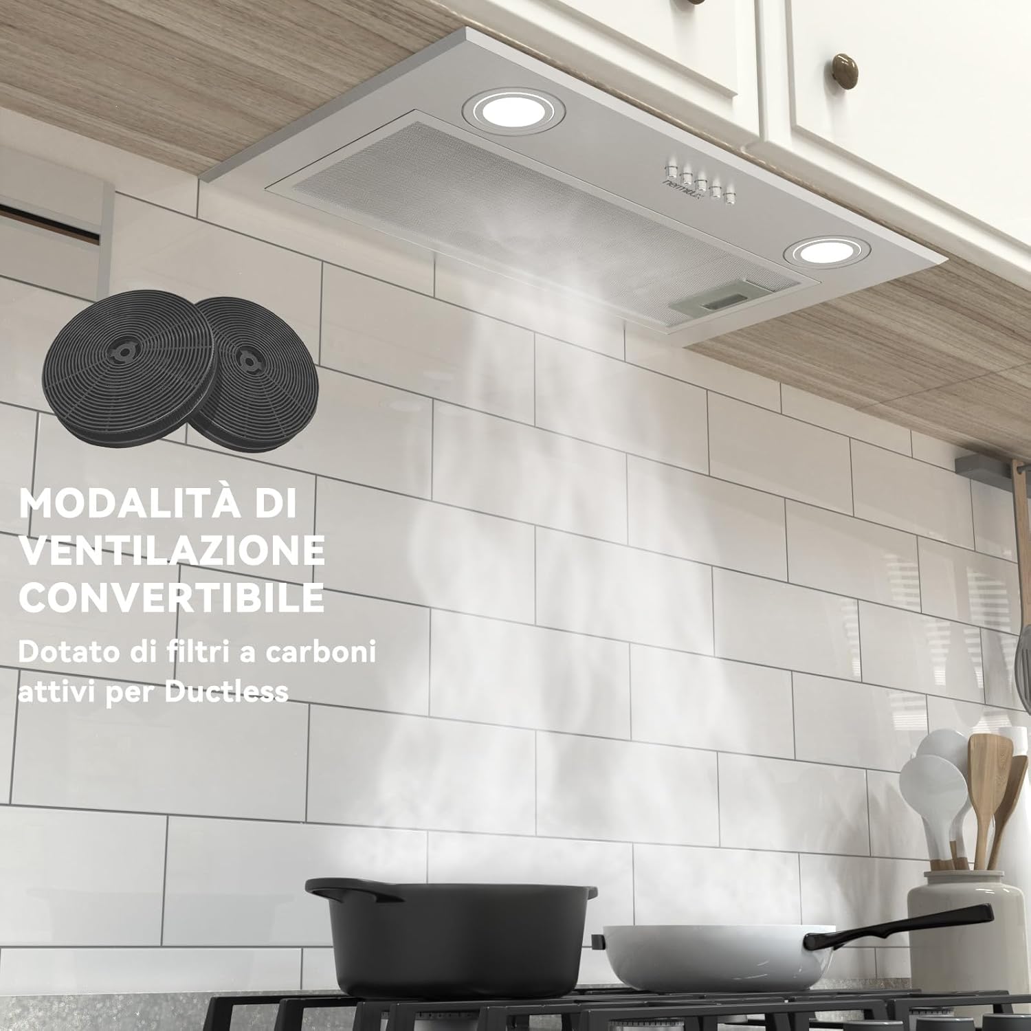 Hermitlux Cappa Aspirante Incasso 52 cm, Classe A - immagine 8