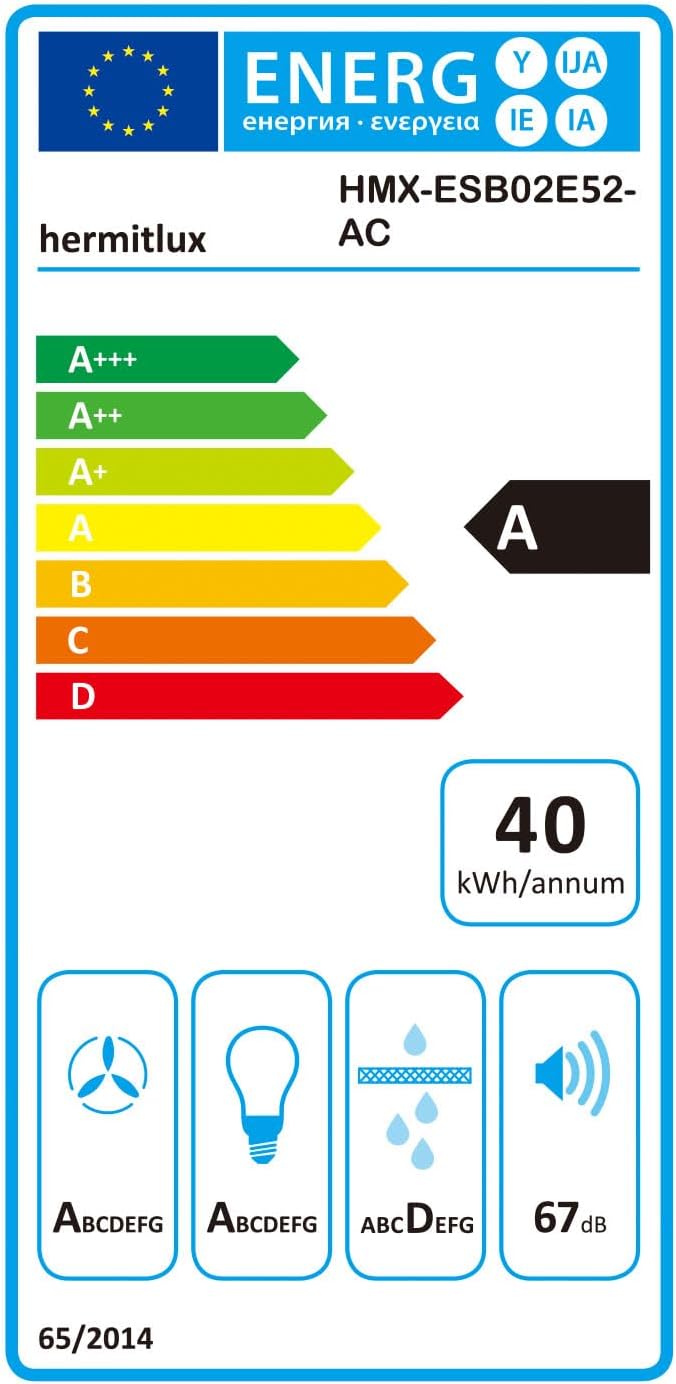 Hermitlux Cappa Aspirante Incasso 52 cm, Classe A - immagine 9