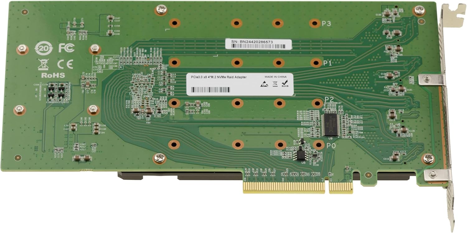 Kalea-informatique Scheda Controller PCIe 3.0 x8 per 4 SSD M.2 - immagine 3