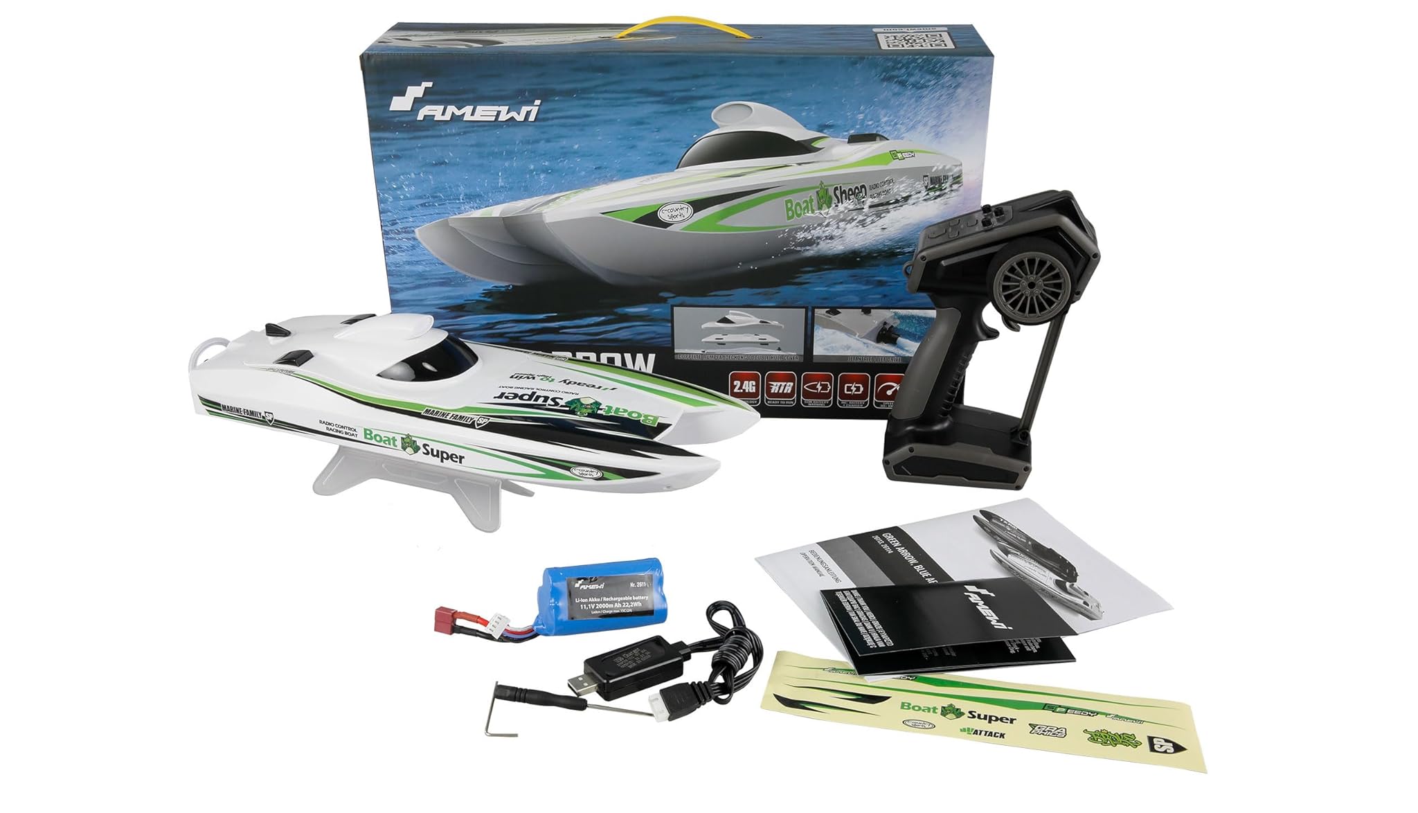 Amewi Green Arrow Catamarano RC Jetmotion 30km/h