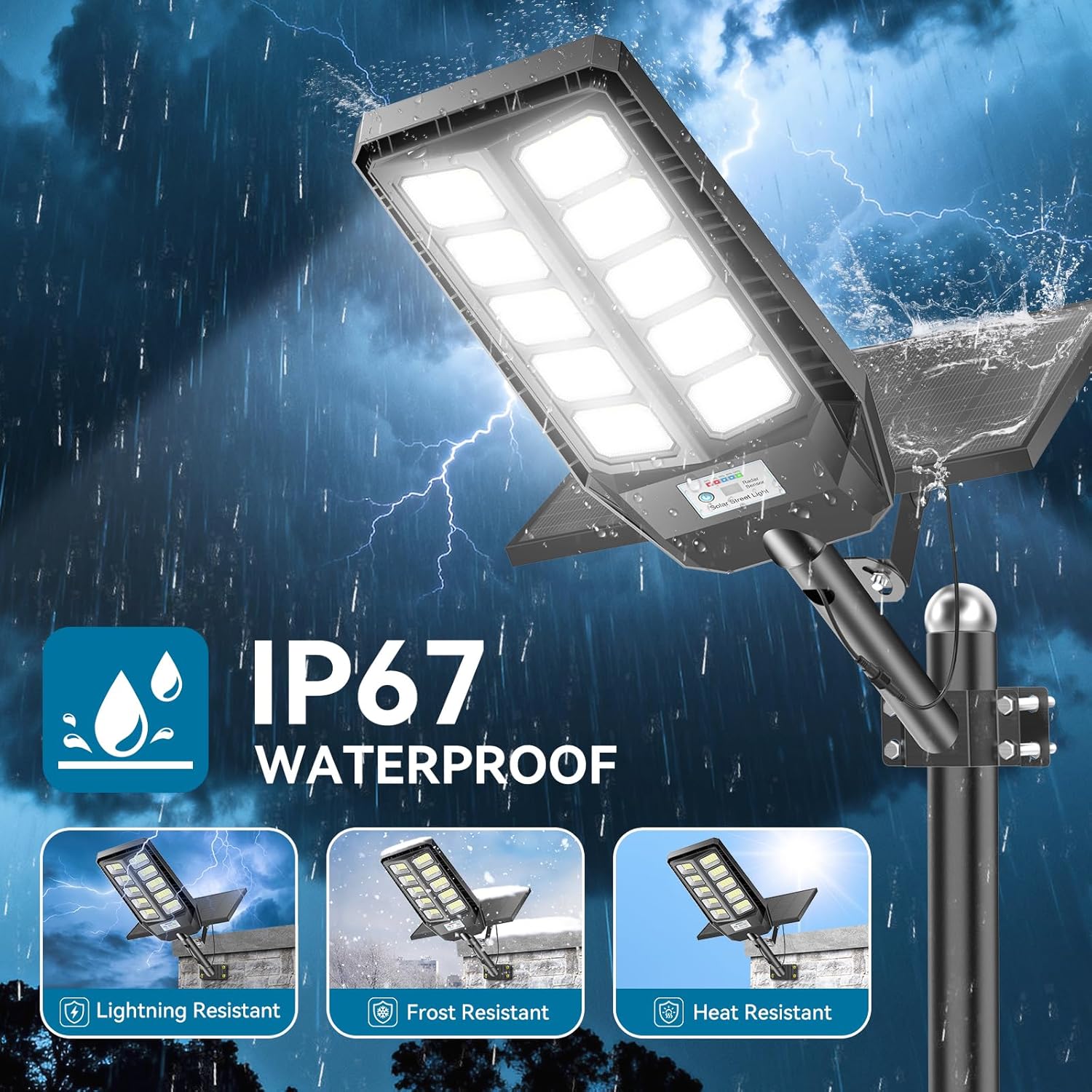 Lanterne Solari da Strada 4000W con Telecomando (2 pz) - immagine 6