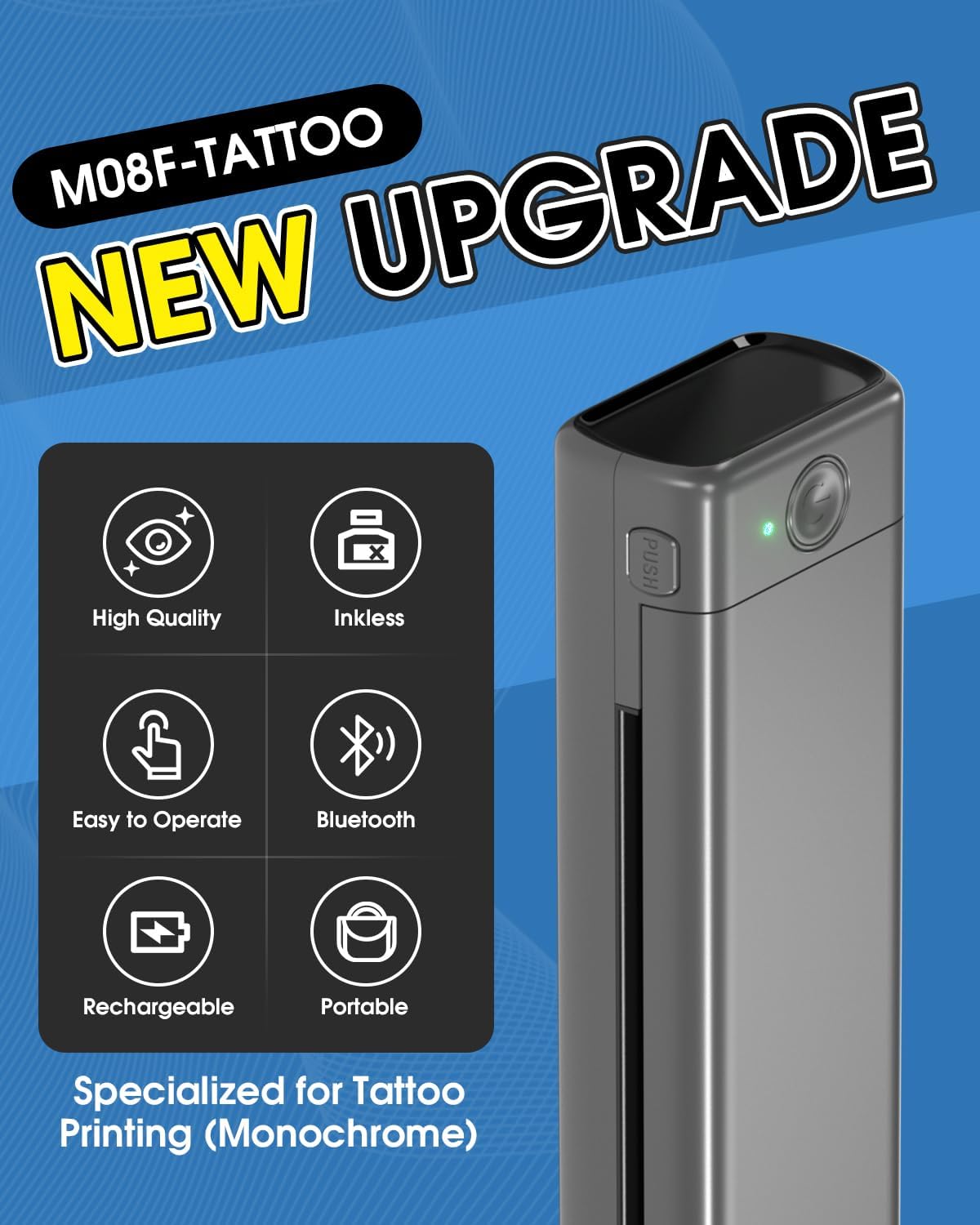 Phomemo M08F Stampante Stencil Tattoo con Custodia - immagine 2