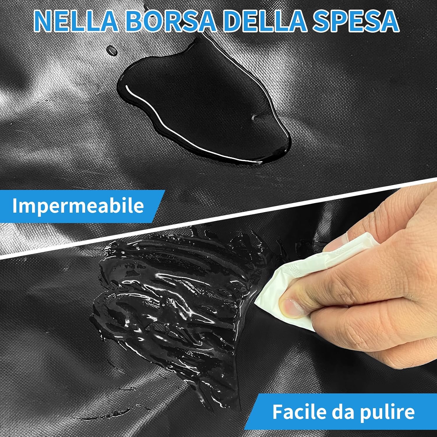 Leuya Abc Carrello della Spesa 4 Ruote 46L, Blu - immagine 7