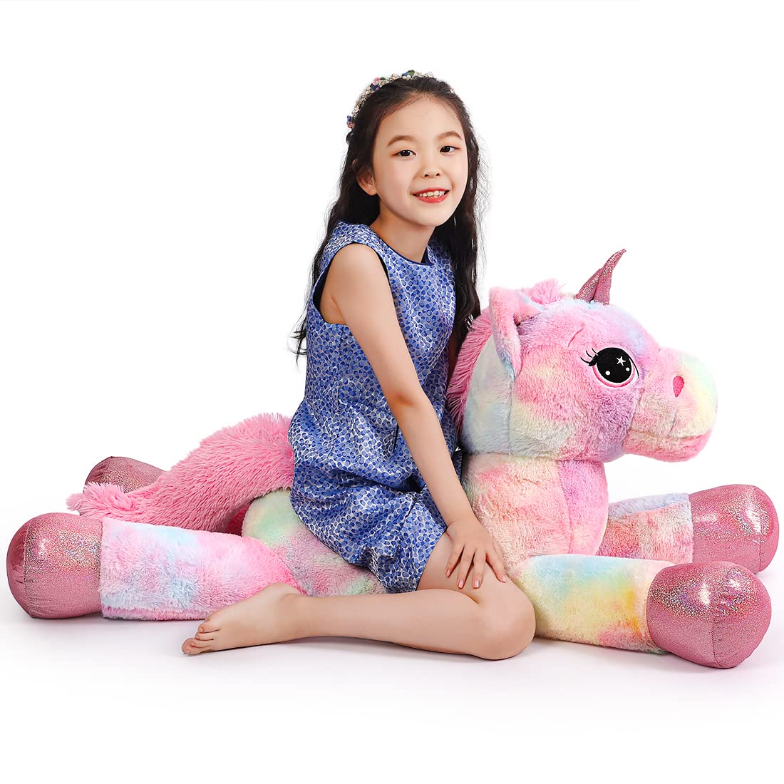 Yeqivo Unicorno Gigante Peluche Arcobaleno 110CM