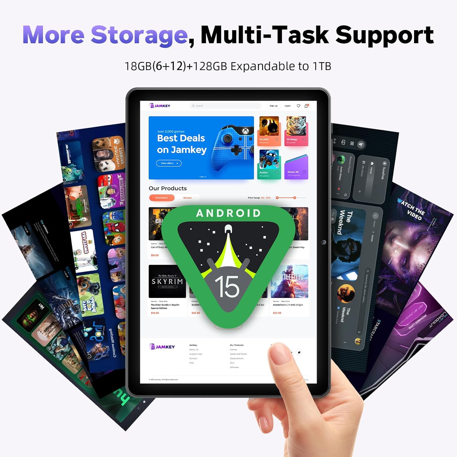 MENTUMO Tablet Android 10 Pollici Octa Core, Grigio - immagine 5