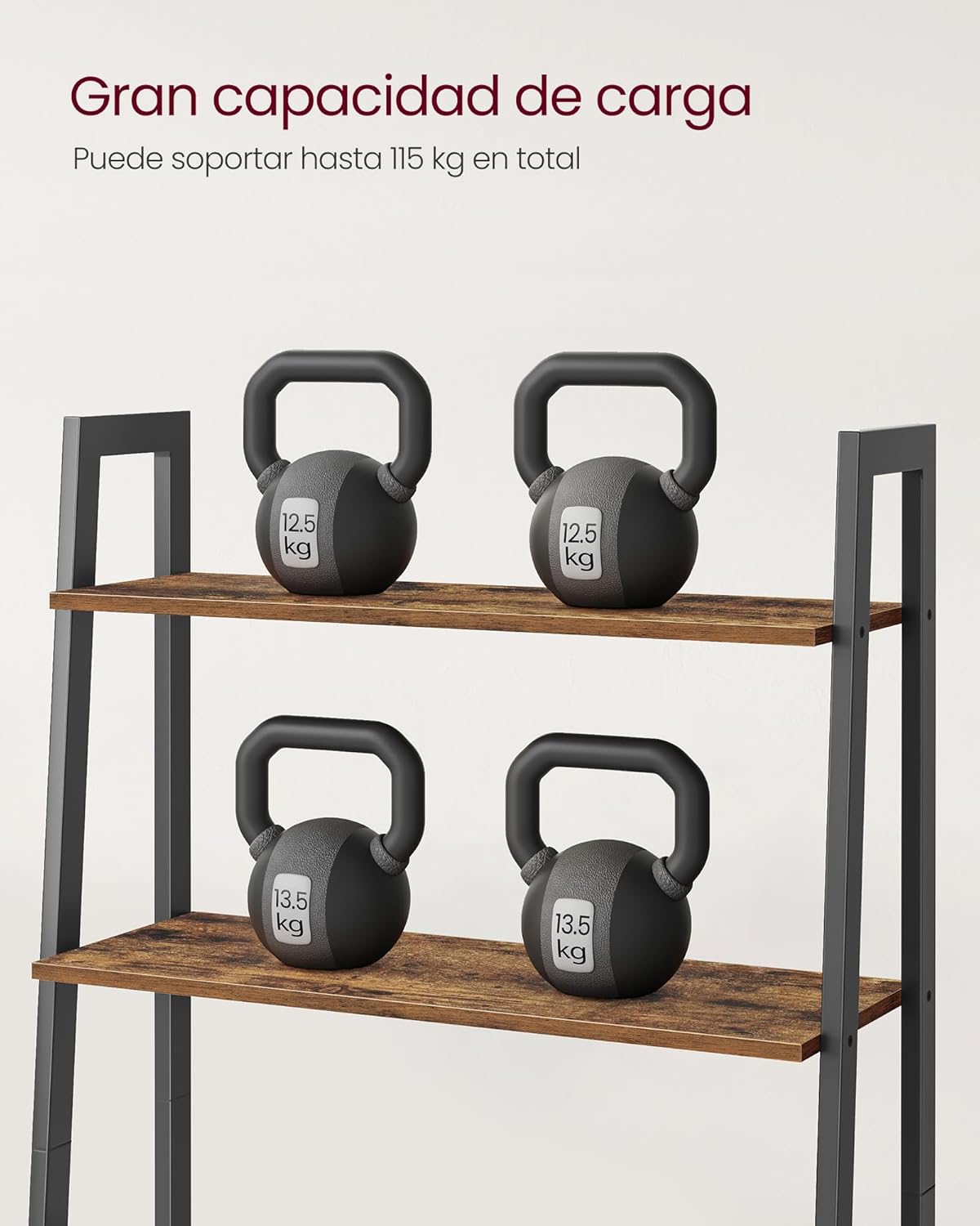 Vasagle Scaffale a Scala 4 Ripiani Stile Industriale - immagine 5