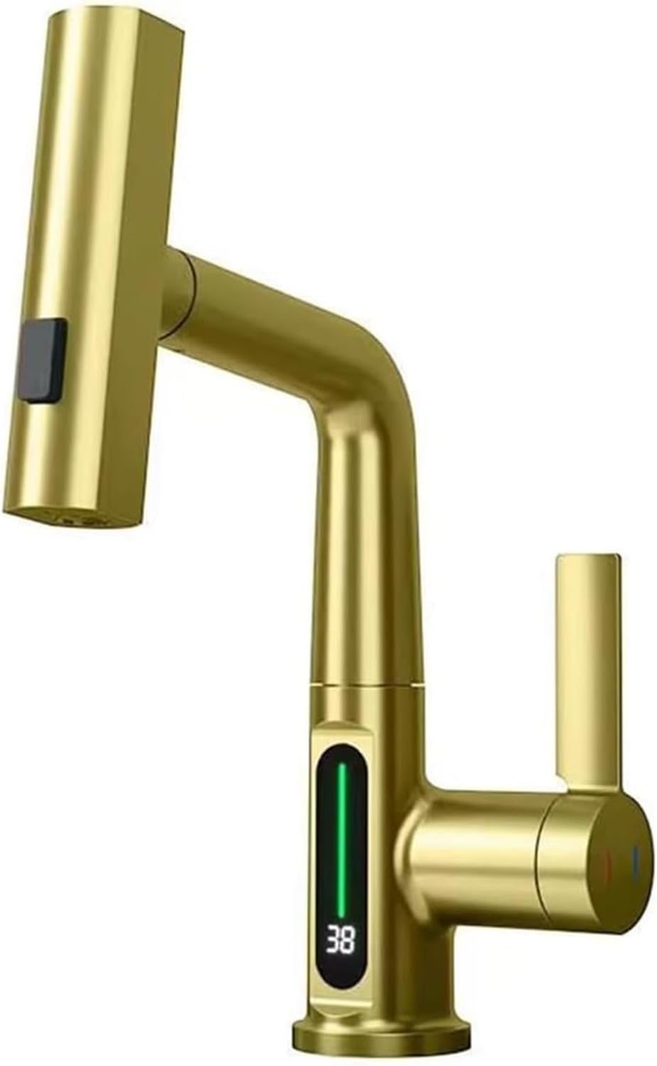 Rubinetto Cucina con Doccetta Estraibile e Display LED, Oro