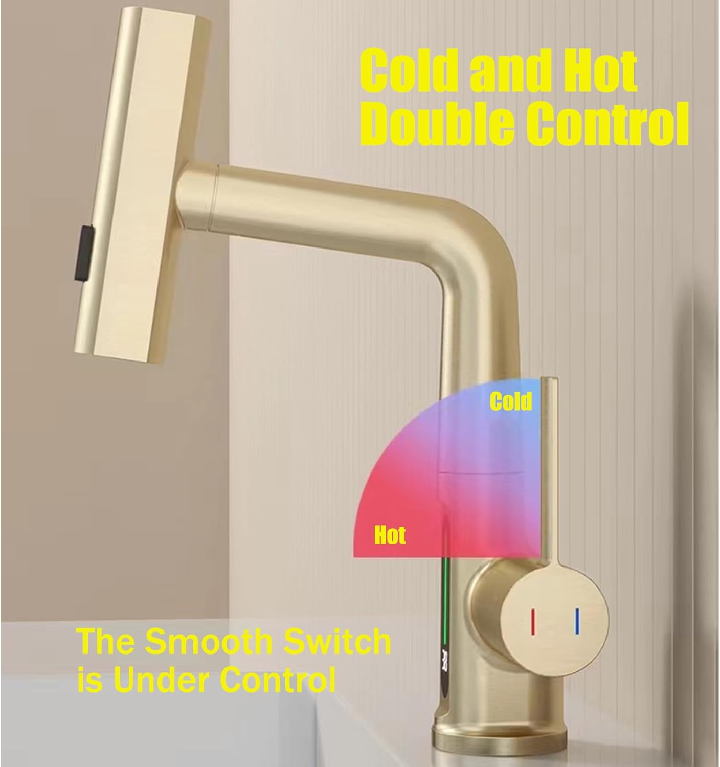 Rubinetto Cucina con Doccetta Estraibile e Display LED, Oro - immagine 6