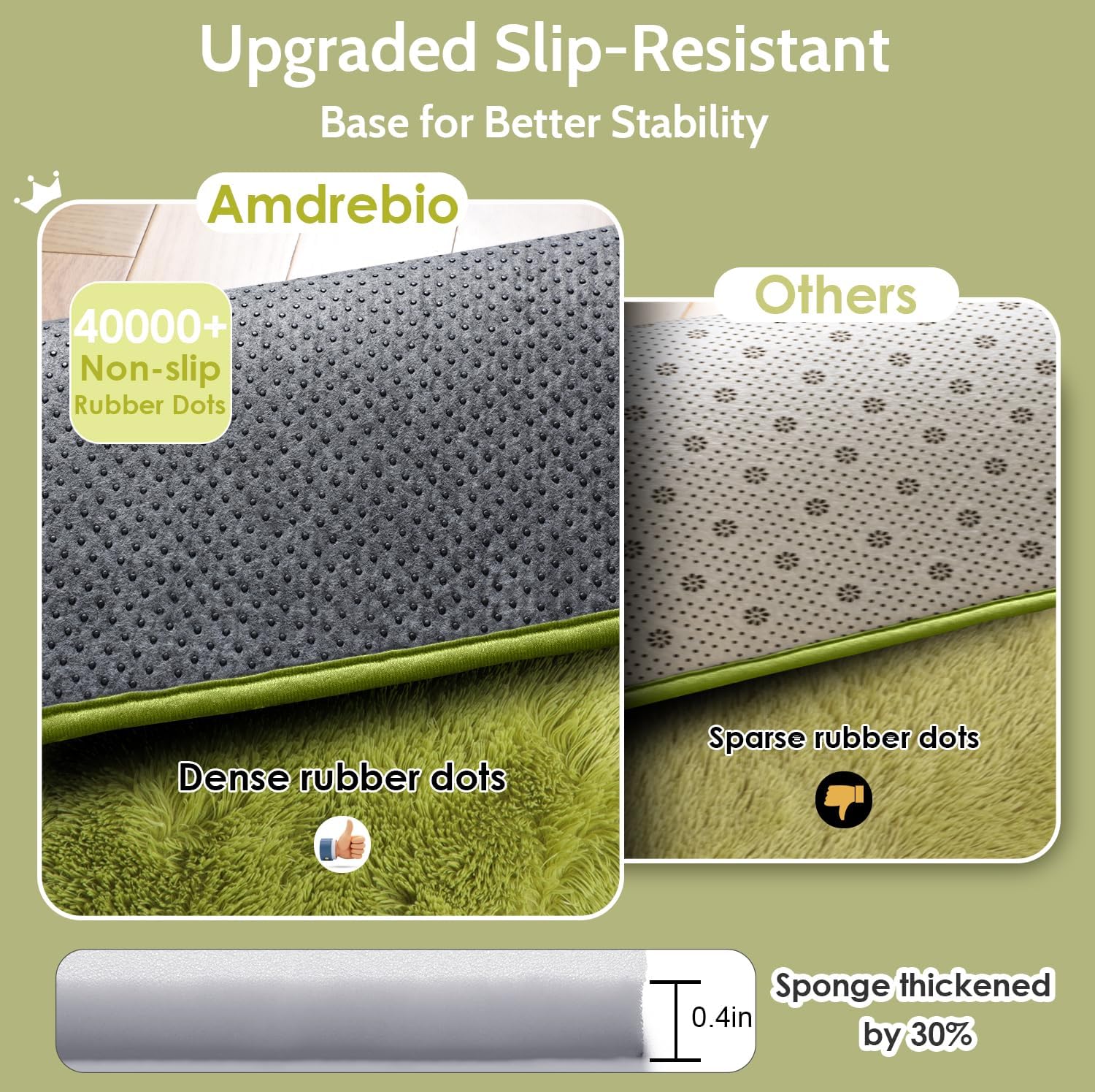 Tappeto Rotondo Verde Erba 1,2m per Camera da Letto - immagine 5