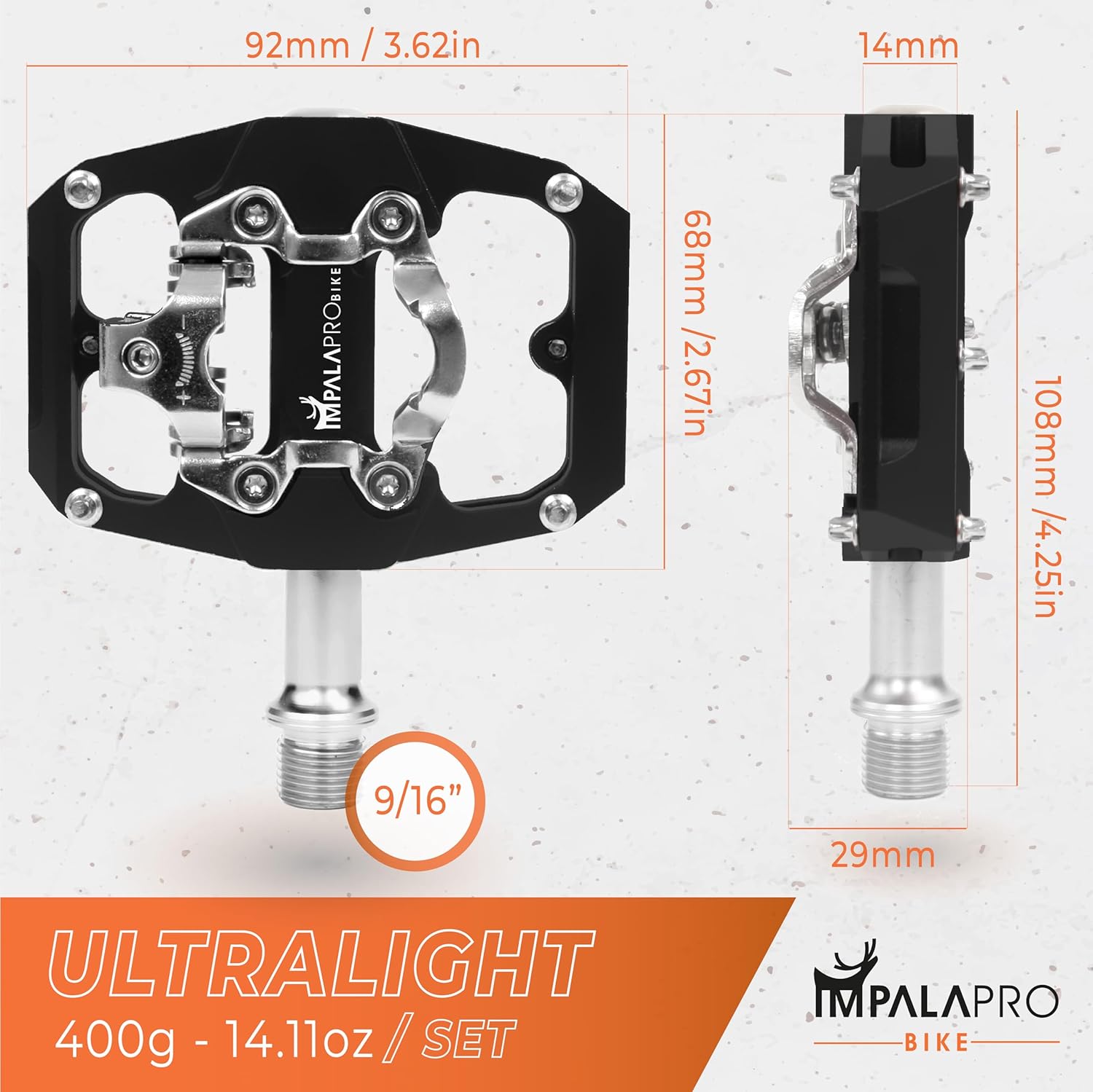 Impalapro Pedali Doppia Funzione Compatibili Shimano SPD - immagine 2